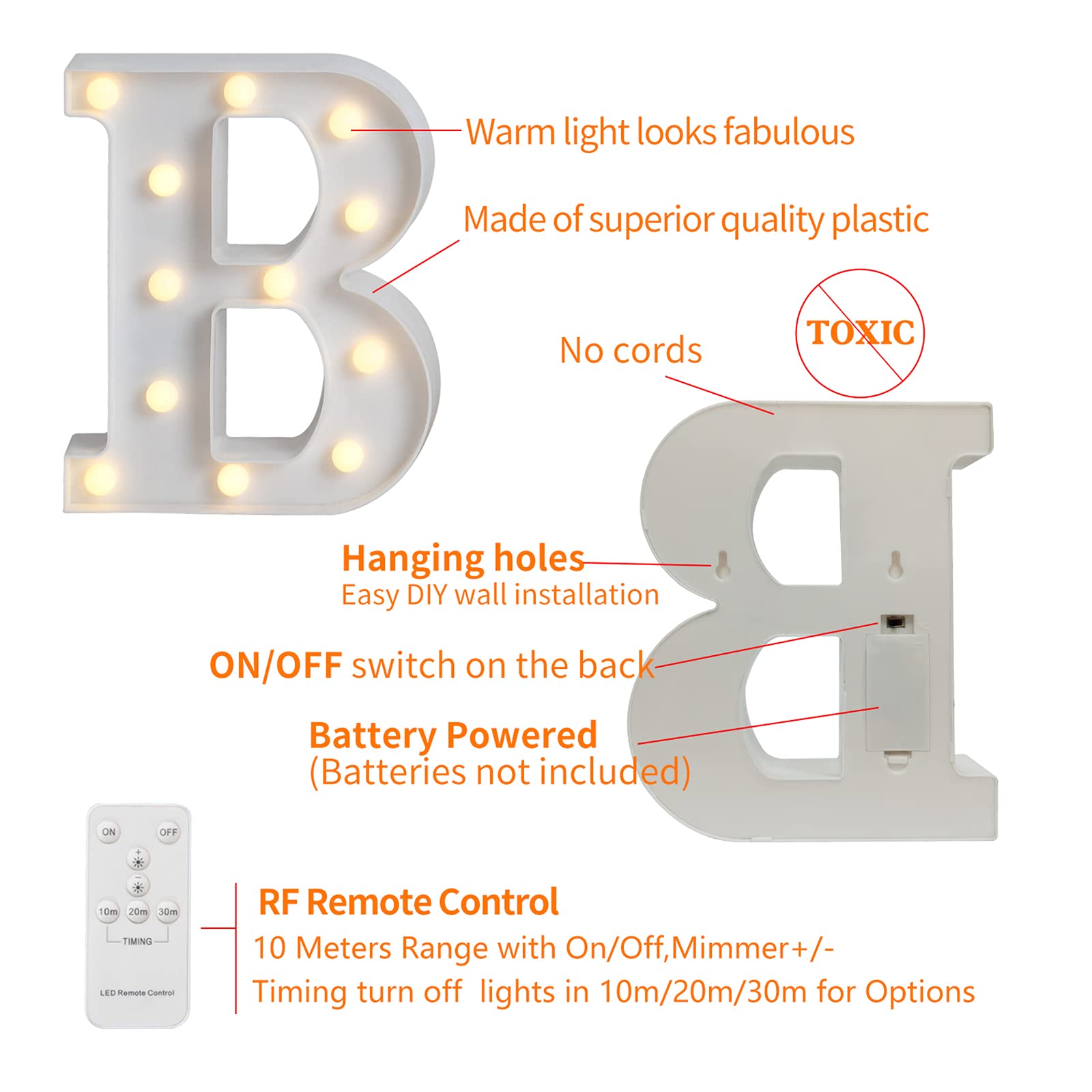 Rdutuok LED Marquee Letter Lights - Battery Powered BAR Sign Lamp for Home, Pub, Wedding & Christmas Decor - Perfect for Parties, Events & Nightlife Ambiance
