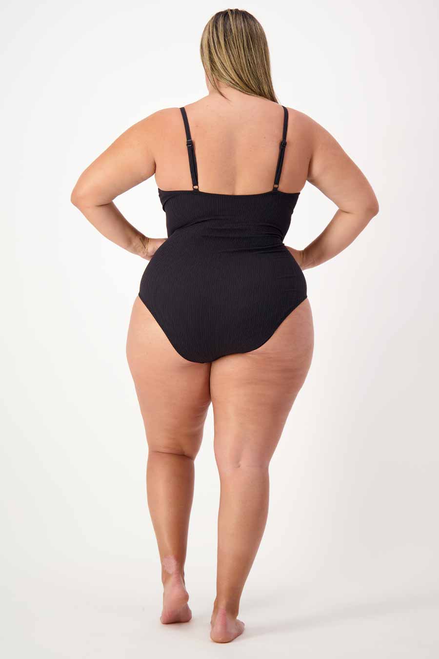 Coolum Core Support One Piece Swimsuit - Black Textured High Waist Bathing Suit for Women | Perfect for Beach, Pool, and Summer Vacations