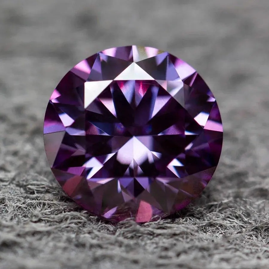 Loose Moissanite Stones - Pink, Black, Green, Blue, Yellow, Purple, Gray, Red | Round Cut GRA Certified Diamonds & Gemstones for Jewelry Making, Engagement Rings & Wedding Bands