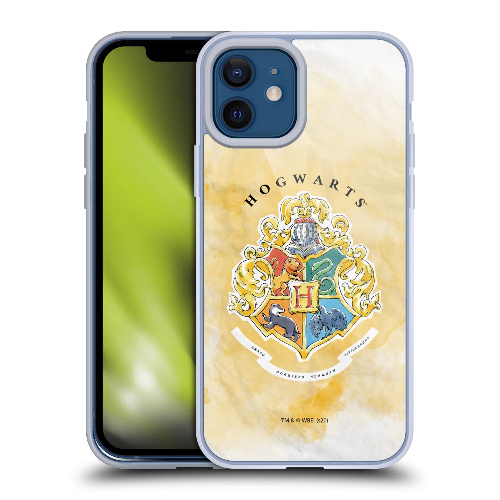 Official Harry Potter Hogwarts Crest iPhone 12 Case - Deathly Hallows XVII Licensed Soft Gel Cover for Apple iPhone 12 & 12 Pro - Perfect for Fans, School, Work & Daily Use