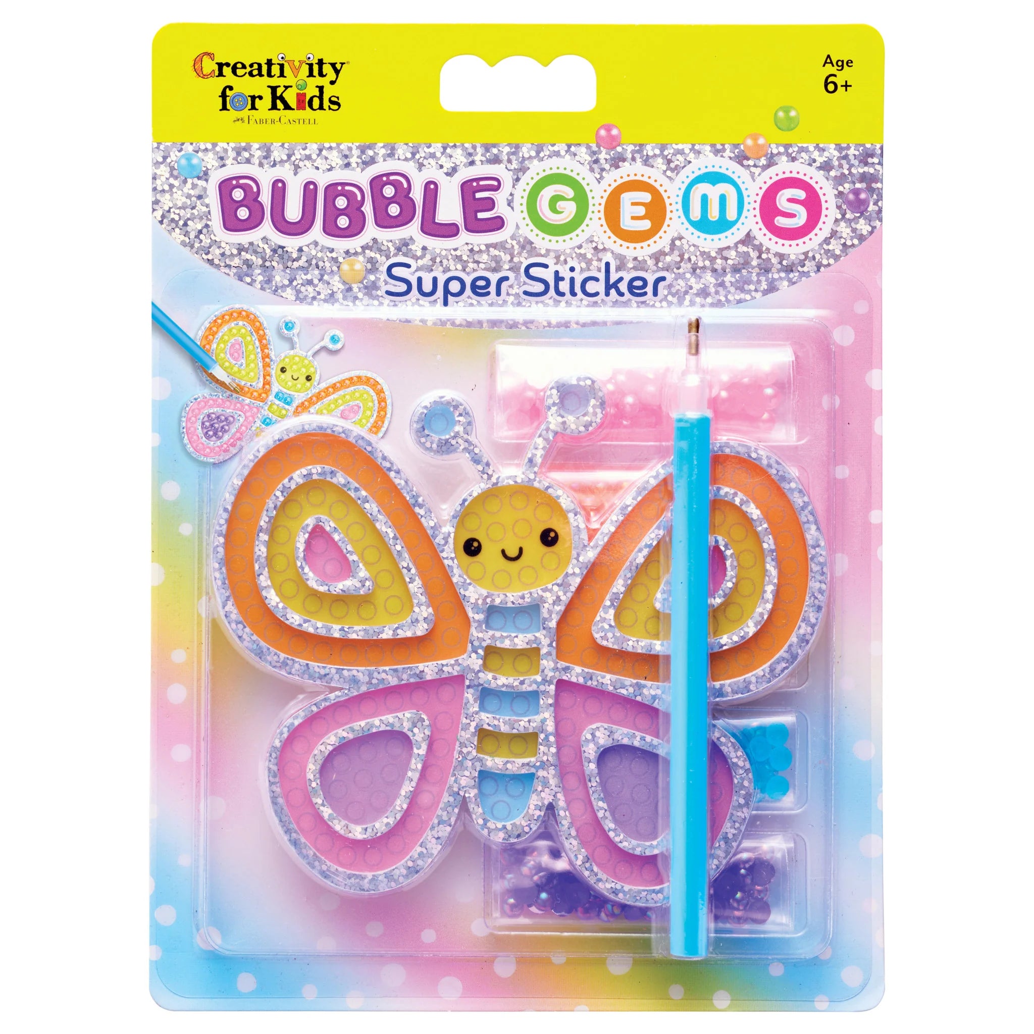 Bubble Gem Super Sticker Butterfly - Colorful DIY Decals for Kids Room, Scrapbooking & Party Decorations