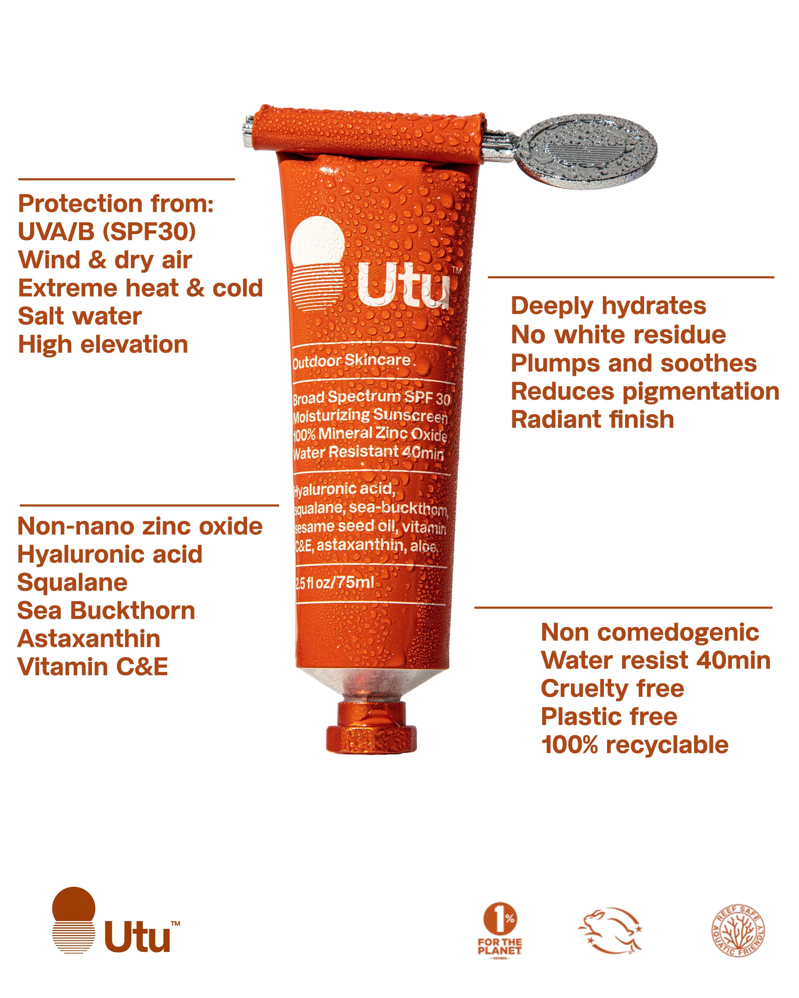 SPF30 Daily Moisturizer with Clean Mineral Sunscreen - Lightweight Face Sunscreen for Sensitive Skin, Non-Greasy Hydration - Perfect for Daily Use, Outdoor Activities & Sun Protection