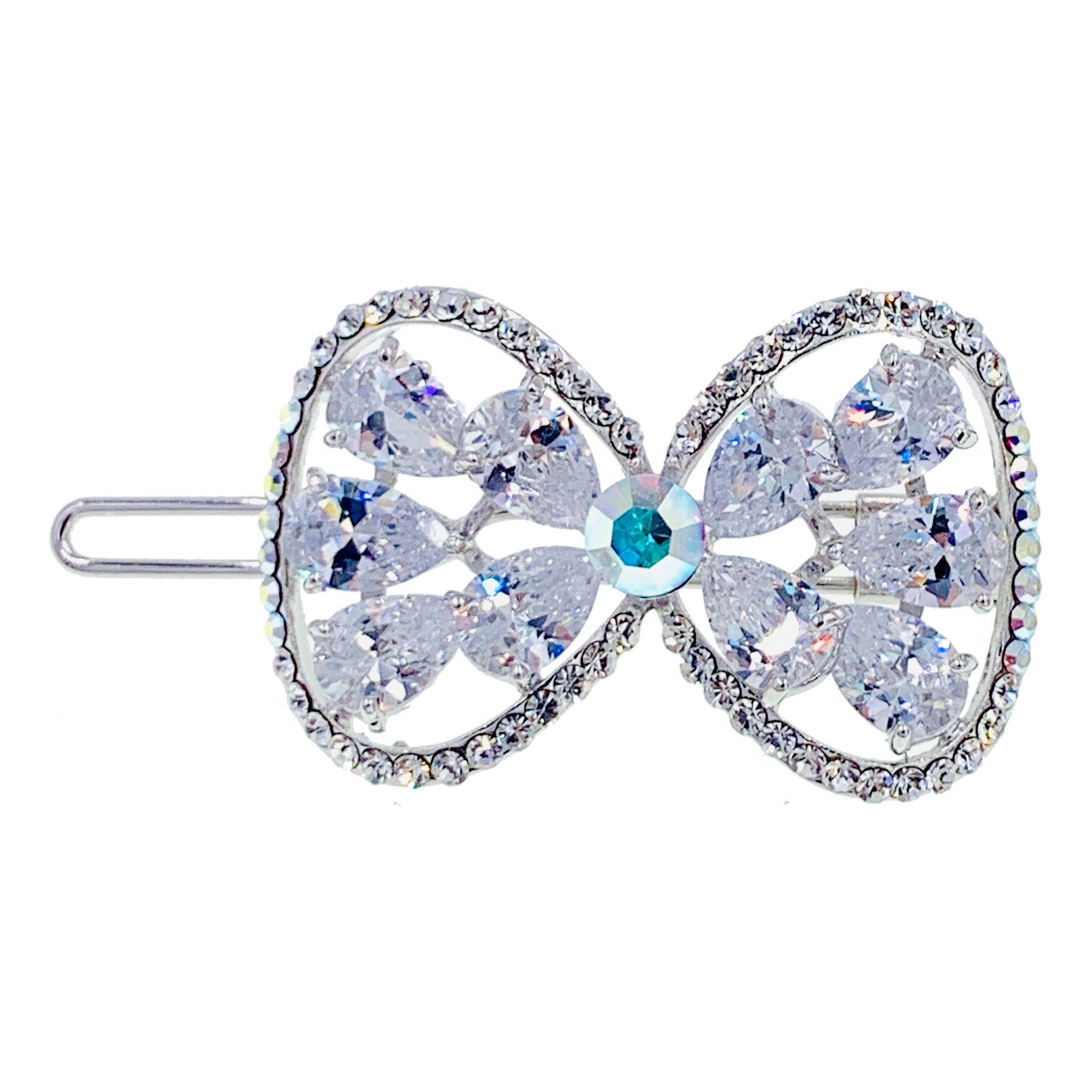 Aubrieta Bow Hair Clip with Swarovski Crystals - Elegant Hair Accessory for Weddings, Parties & Special Occasions
