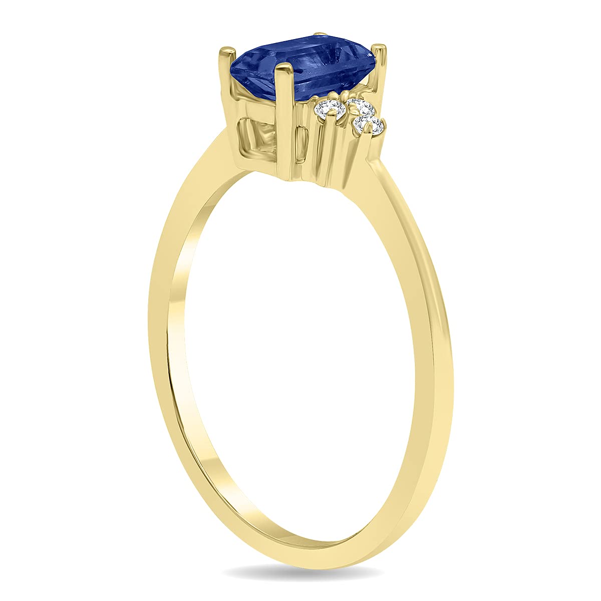 10K Yellow Gold Gemstone & Diamond Ring - Emerald, Sapphire, Blue Topaz, Amethyst | Elegant Jewelry for Women, Perfect for Weddings, Anniversaries & Special Occasions
