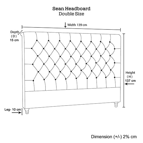 Queen Size Upholstered Sean Headboard with Nailhead Trim - Elegant Bedroom Decor for Modern & Traditional Homes