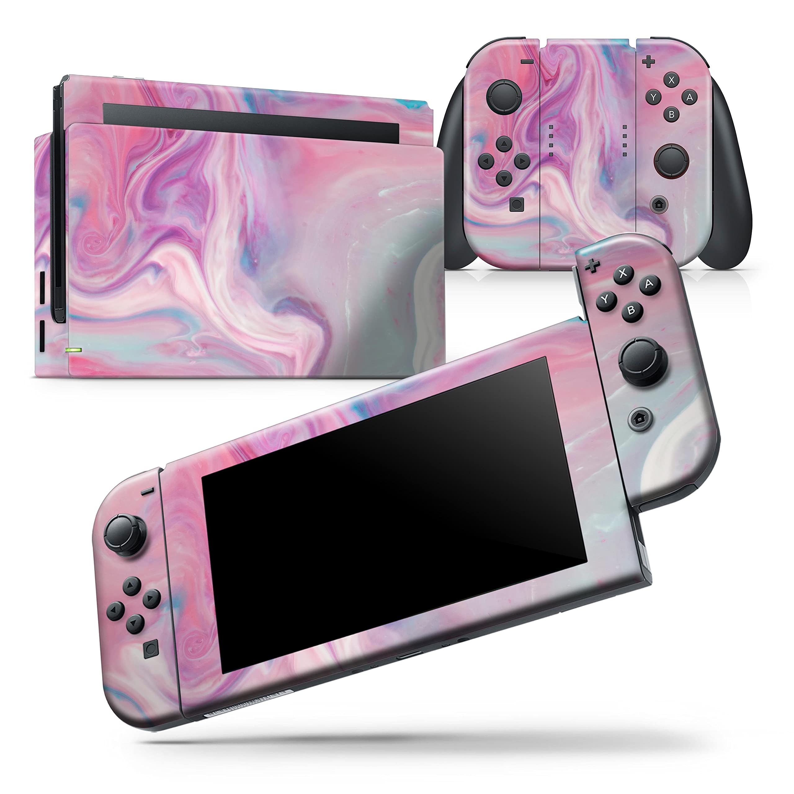 Nintendo Switch Dock Skin Decal - Scratch-Resistant Removable Vinyl Wrap Cover - Marble Color Paradise V2 - Perfect for Gaming Setup & Console Protection