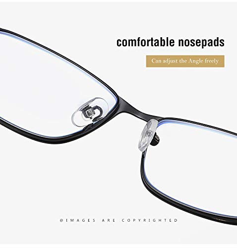 3 Pack Blue Light Blocking Reading Glasses - Metal Full Frame Computer Eyewear for Men - Office & Screen Use