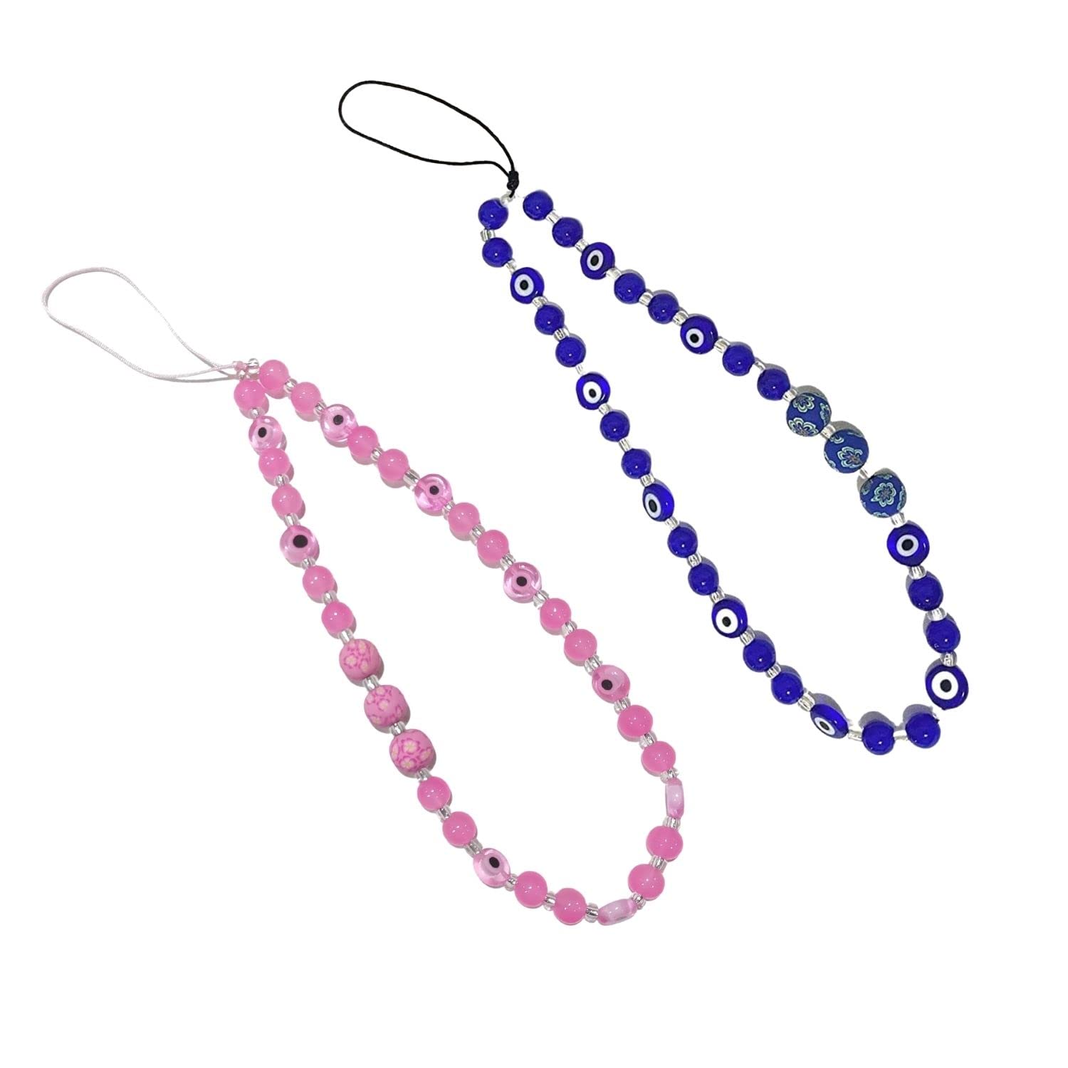 Evil Eye Phone Charm - Beaded Phone Lanyard with Gemstones, Aesthetic Wrist Strap & Keychain for Women & Girls | Stylish Cell Phone String Strap for iPhone, Samsung & Smartphones | Perfect for Everyday Use, Gifts & Protection Against Negative Energy