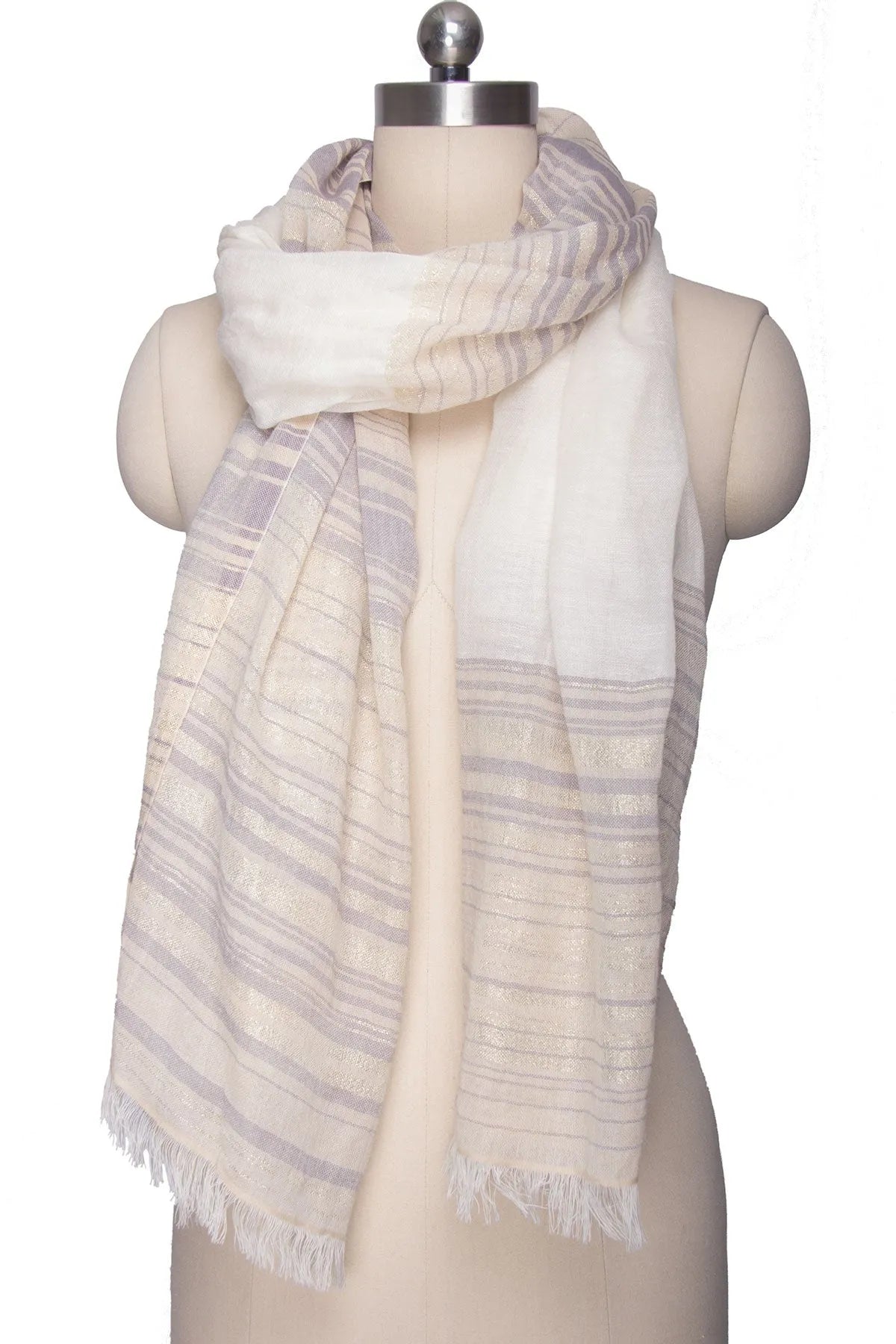Stylish Striped Glitter Scarf for Women - Fashionable Winter Accessory for Parties & Holiday Outfits