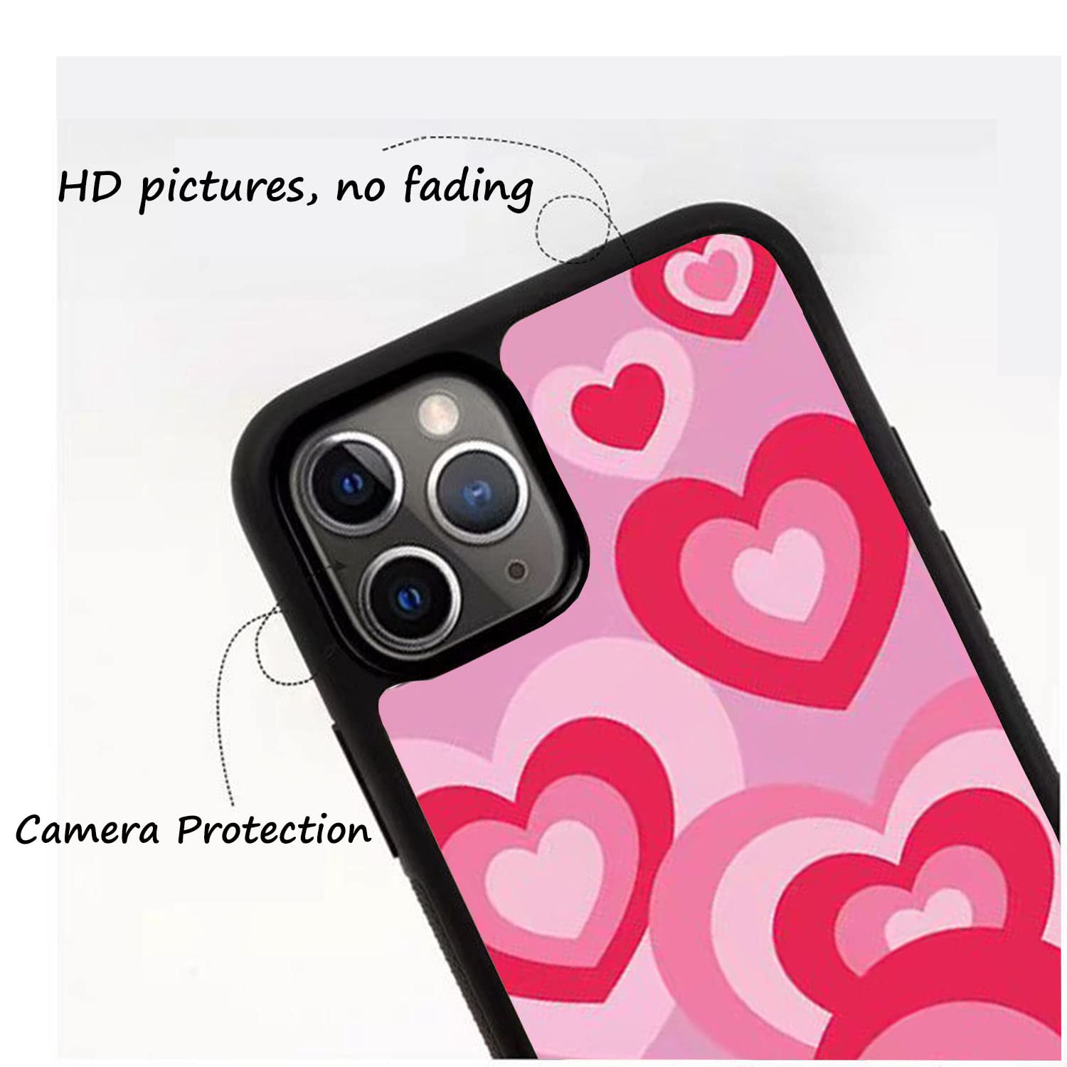 Cute Love Heart Pink Aesthetic iPhone 7/8 Phone Case - Slim Soft Protective Cover for Women & Girls - Perfect for Everyday Use, Valentine's Gifts & Photo Shoots