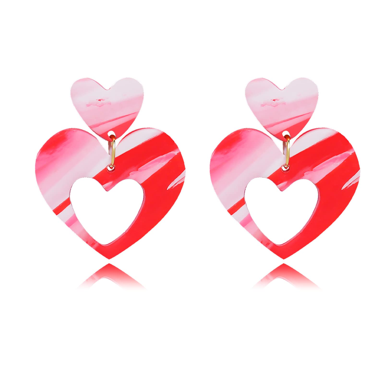 Handmade Clay Heart Earrings for Women - Valentine's Day Gifts, Dainty Stud & Hoop Dangle Earrings for Girls - Perfect for Date Night, Anniversary & Romantic Occasions