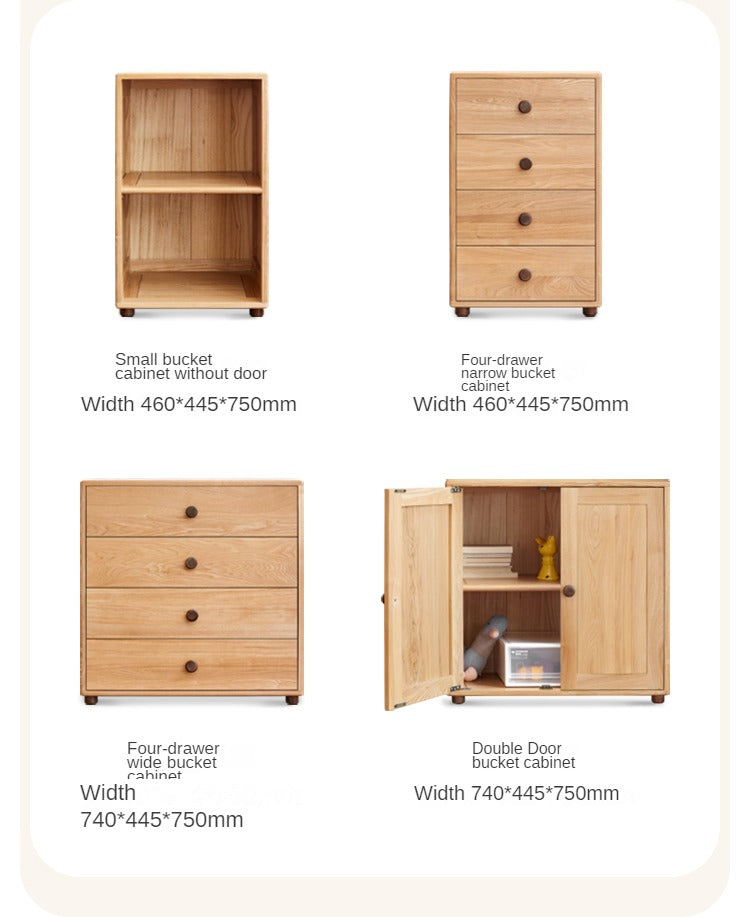 Oak Solid Wood Kids Dresser with 3 Drawers - Natural Wood Chest of Drawers for Nursery & Bedroom - Sturdy Storage Cabinet for Clothes, Toys & Baby Essentials