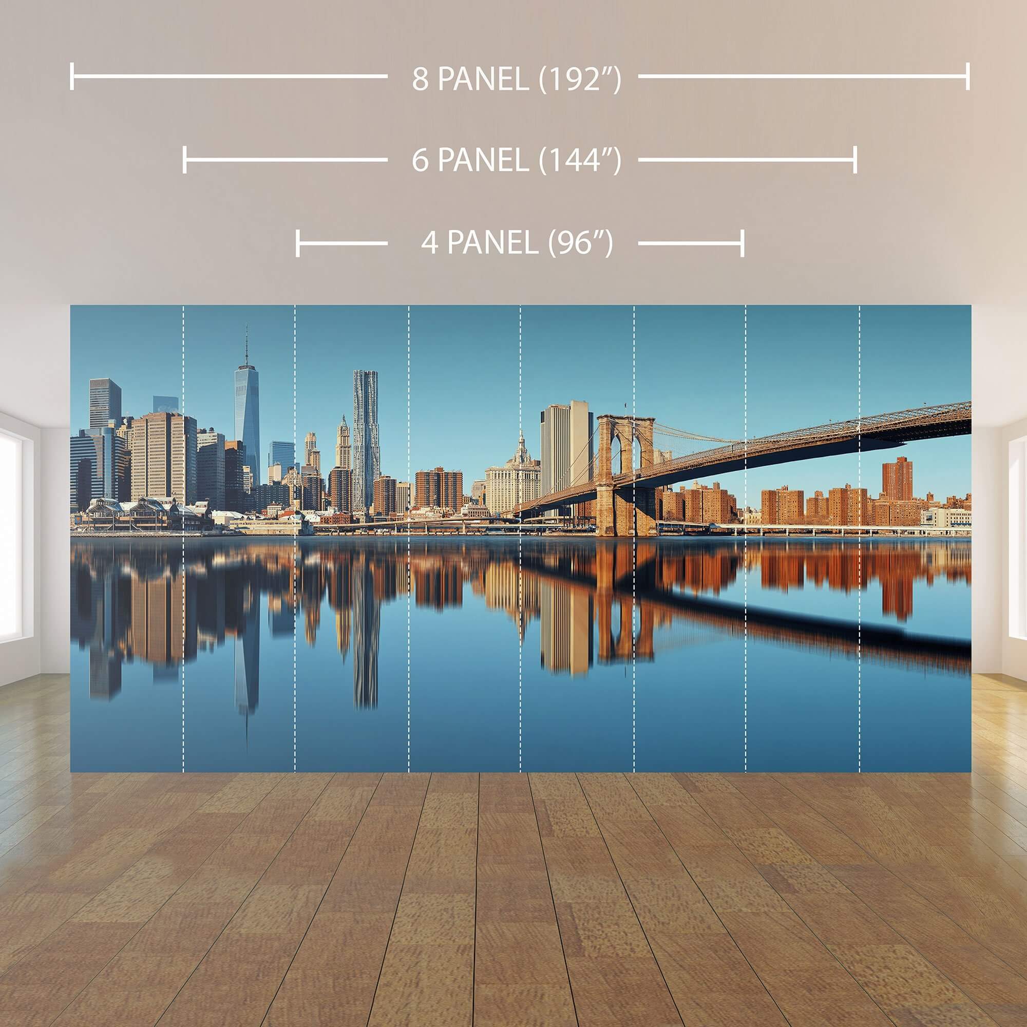 Blue City Landscape Peel and Stick Removable Wallpaper Mural 7223 - Self-Adhesive Wall Decal for Home, Office & Nursery Decor