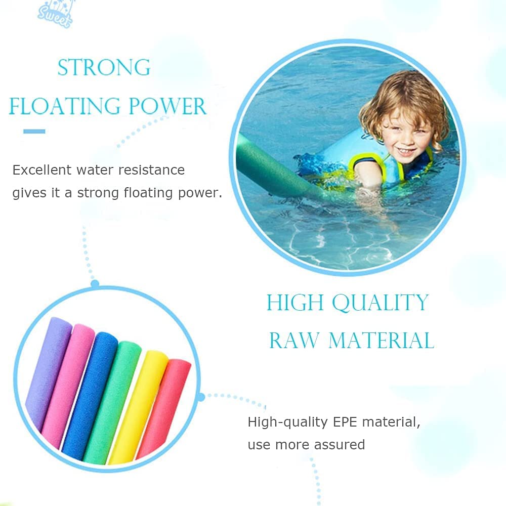 Premium Floating Pool Noodles - Extra Thick Foam Swim Tubes for Kids & Adults (59in, 3-Pack) | Bright Colors for Pool Fun, Water Exercise & Summer Activities