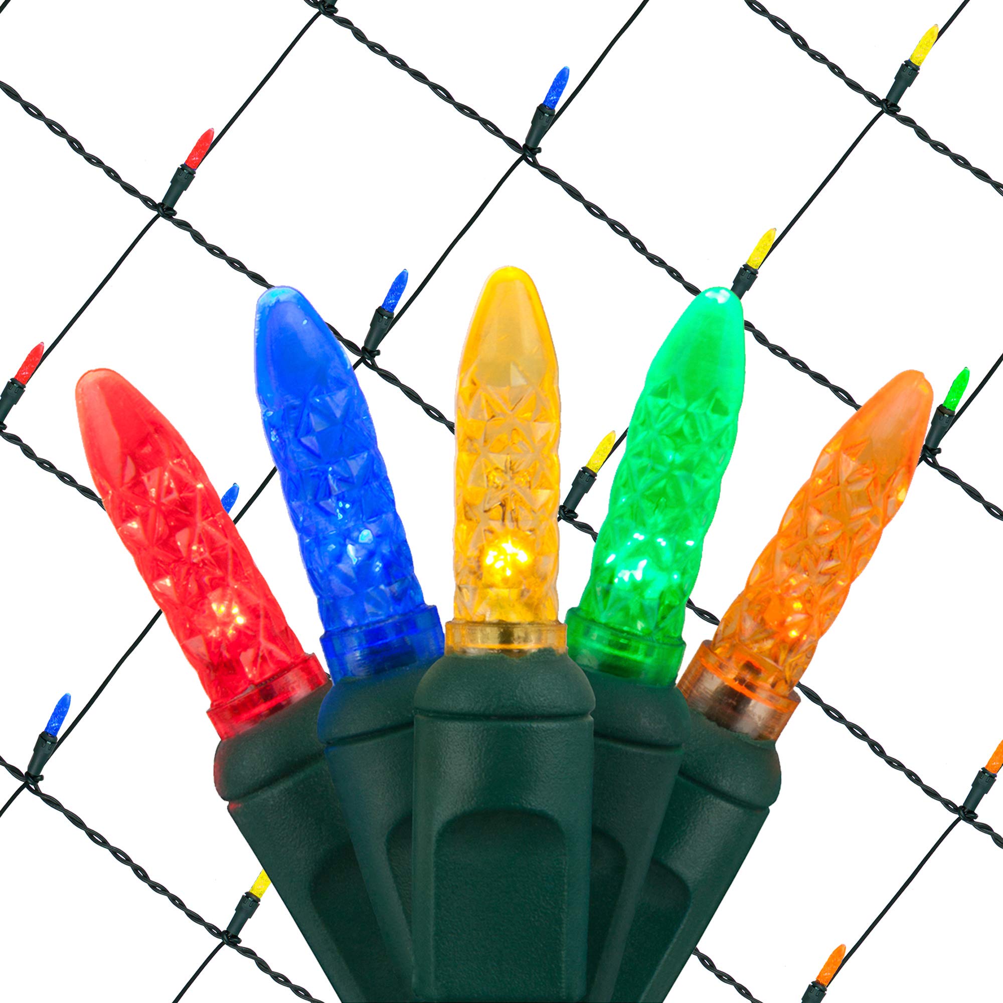 Multicolor LED Net Lights Outdoor - 100 LEDs for Christmas & Holiday Decor