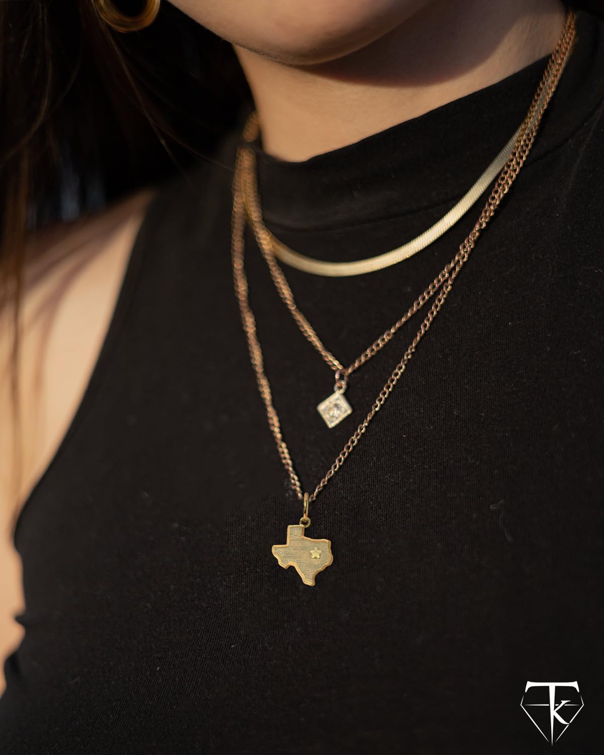 14k Gold Texas Map Pendant Necklace - Yellow, Rose & White Gold Texas Shaped Jewelry for Women & Men - USA Made Travel Charm Gift - Perfect for Texans, Travel Lovers & Anniversary Presents