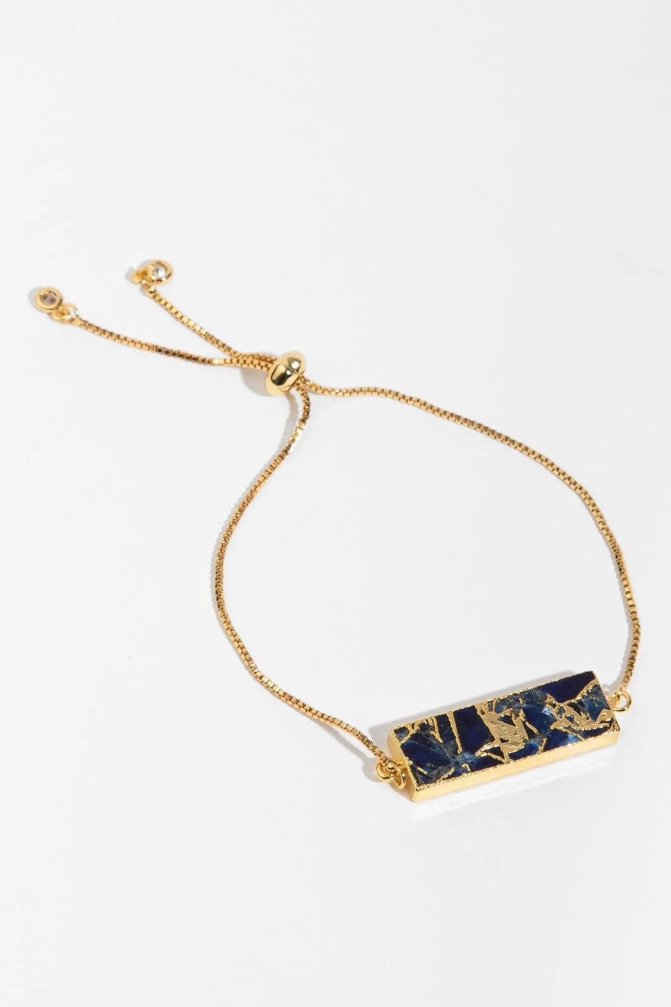 Mojave Rectangle Stone Bracelet for Women - Natural Gemstone Beaded Cuff Bracelet - Boho Chic Jewelry for Everyday Wear & Special Occasions