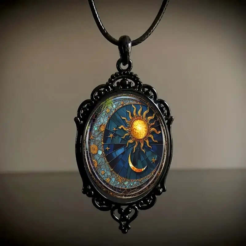 Gothic Cross Crow Raven Embossed Halloween Pendant Necklace for Women & Men | KY001 | Perfect for Halloween Costumes, Gothic Fashion & Dark Aesthetic Jewelry