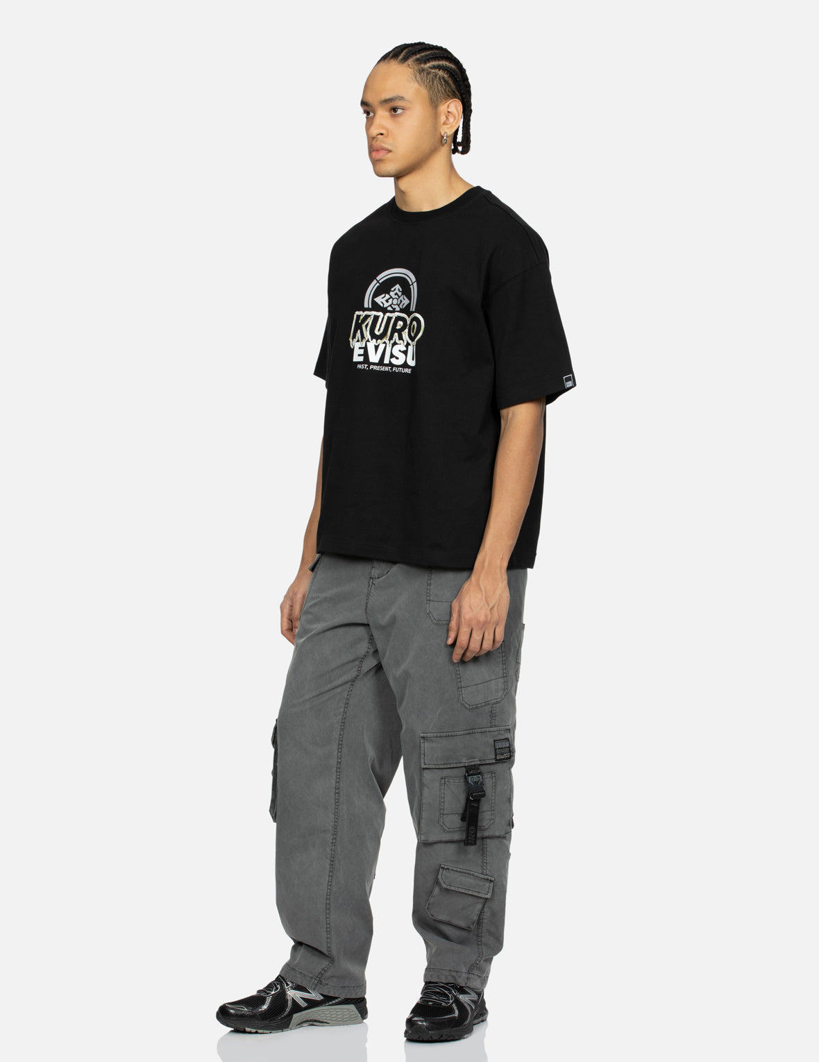 Seagull Print & Woven Label Wide Leg Cargo Pants for Women - Trendy Streetwear, Casual Comfort, Outdoor Adventure & Travel Fashion