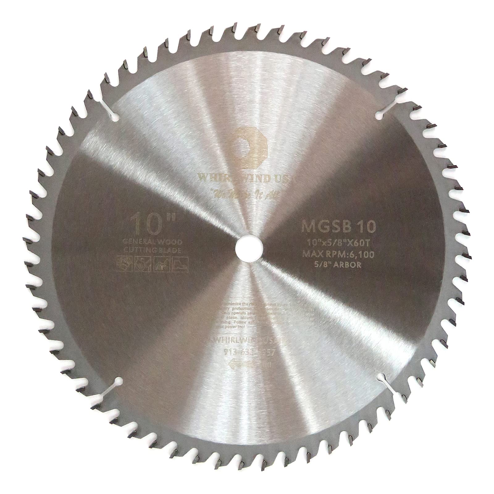10 Inch 60 Teeth Carbide Circular Saw Blade for Wood Cutting - Fits 5/8