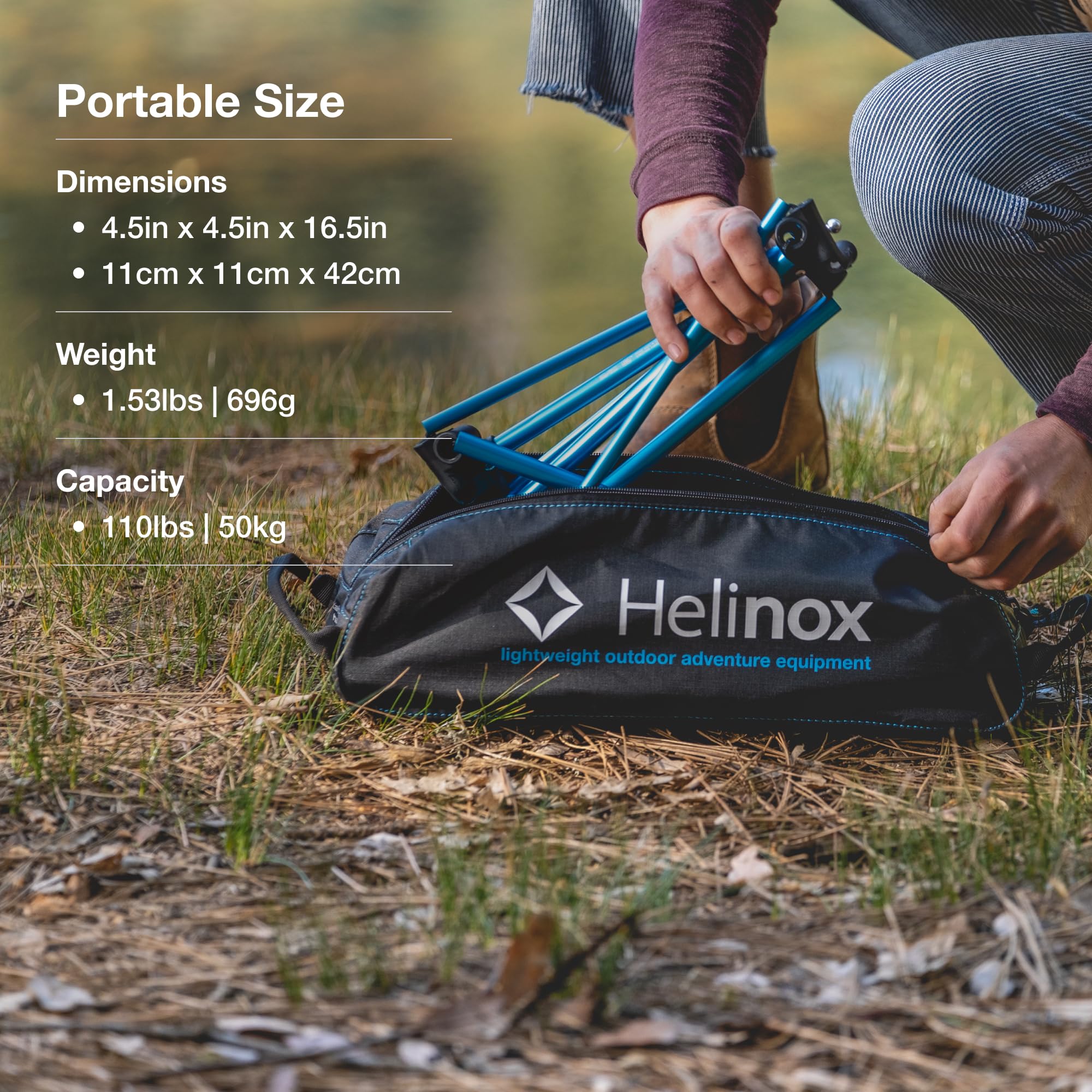 Helinox Table One Lightweight Folding Camping Table - Compact, Portable Outdoor Picnic & Travel Dining Table for Backpacking, Hiking, Beach & RV Adventures