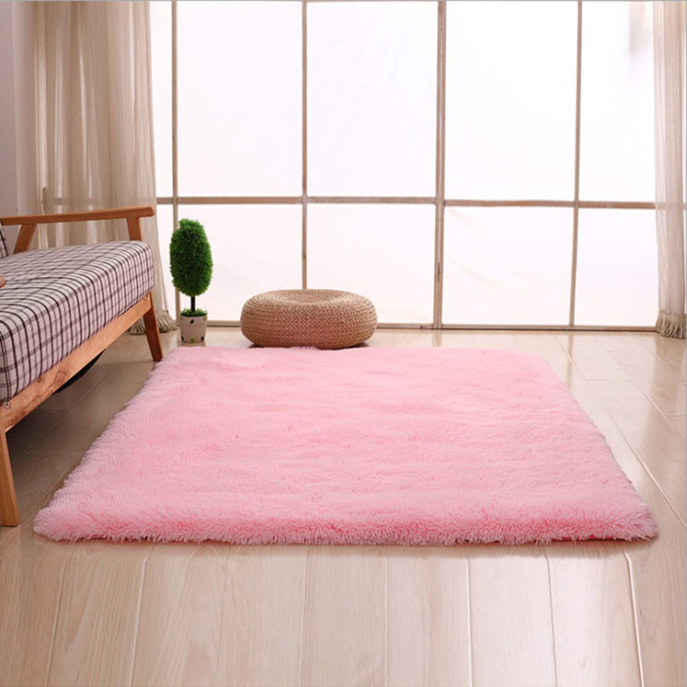 YESBAY Ultra Soft Fluffy Bathroom Rug - Non-Slip Absorbent Microfiber Bath Mat for Tub & Shower (50x80cm, Pink) - Perfect for Bathroom Floors, Bedroom Decor & Cozy Home Accessories