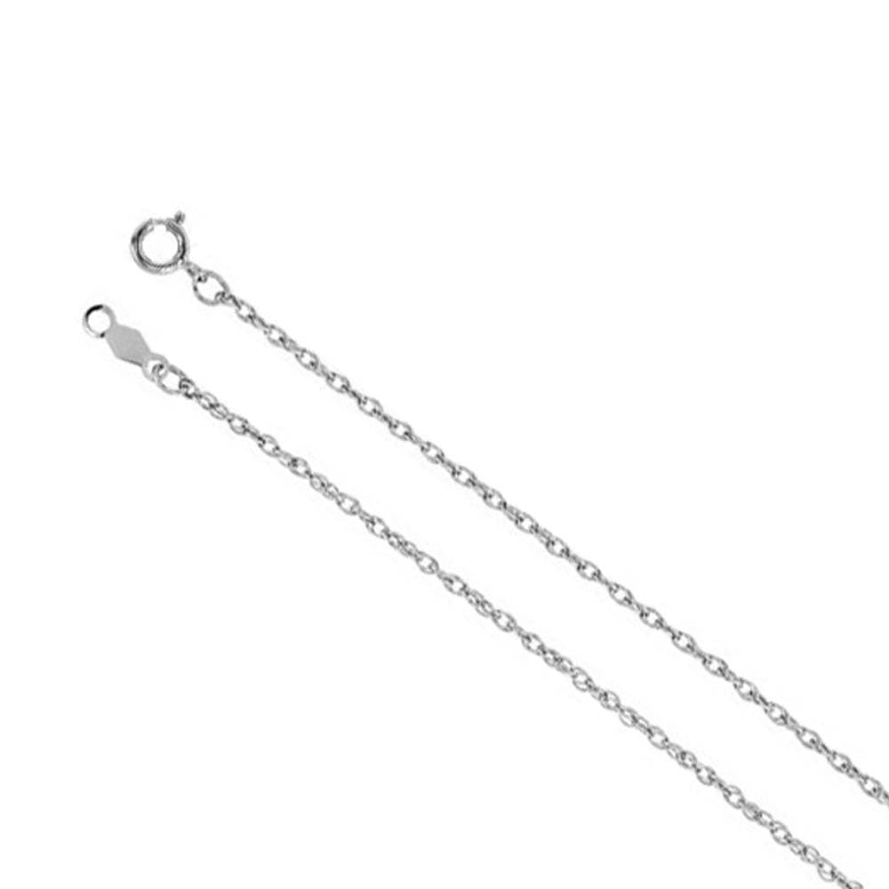 1.25mm 14k White Gold Solid Rope Chain Necklace - The Black Bow - Perfect for Everyday Wear & Special Occasions