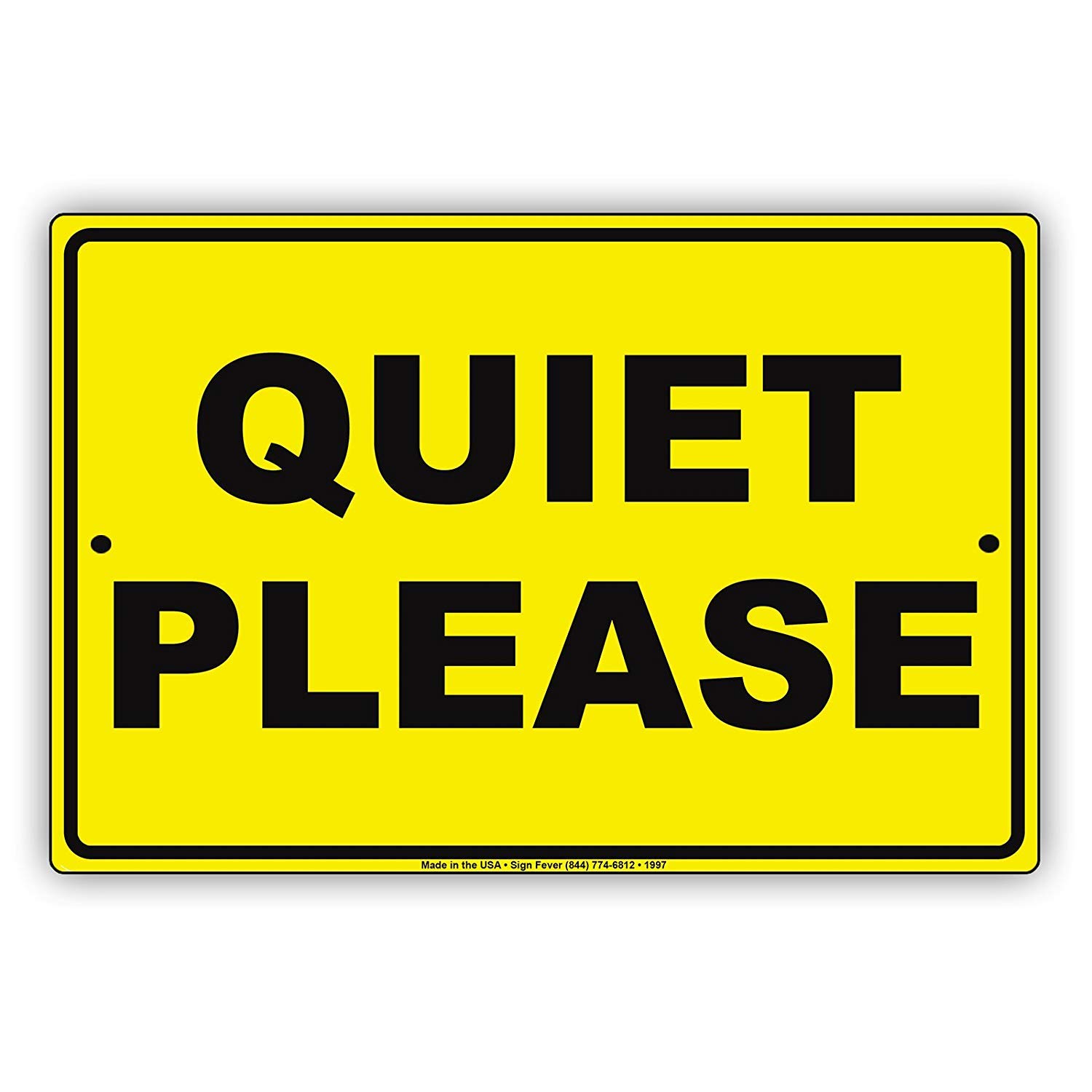 Quiet Please Silent Zone Warning Sign - 8x12 Inches Aluminum Metal Road Sign for Business & Office - Durable Tin Sign for Libraries, Hospitals, and Noise-Sensitive Areas