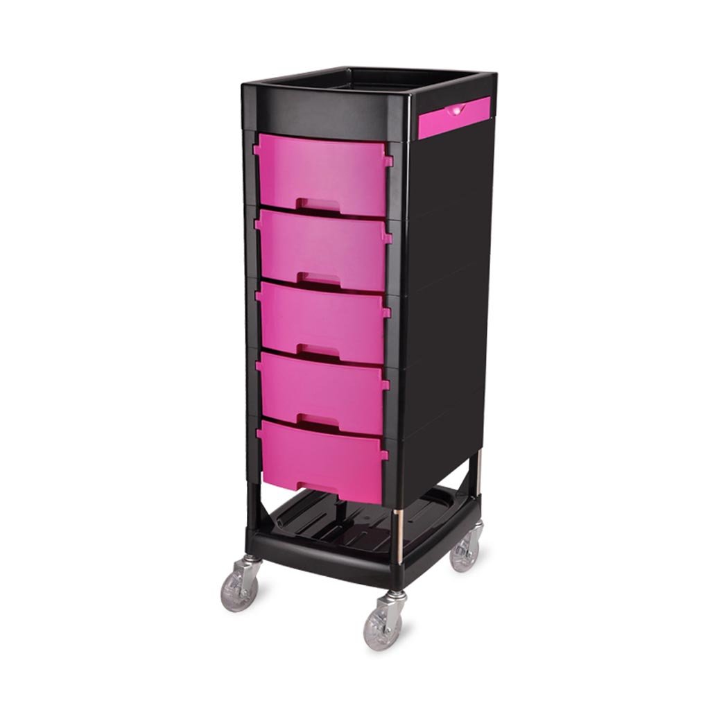 Premium MERTNK Salon Storage Cart with Drawers - Professional Beauty & Barber Tool Cabinet Trolley for Hair Stylists (Black & Purple) - Ideal for Salon Organization, Mobile Styling & Product Storage