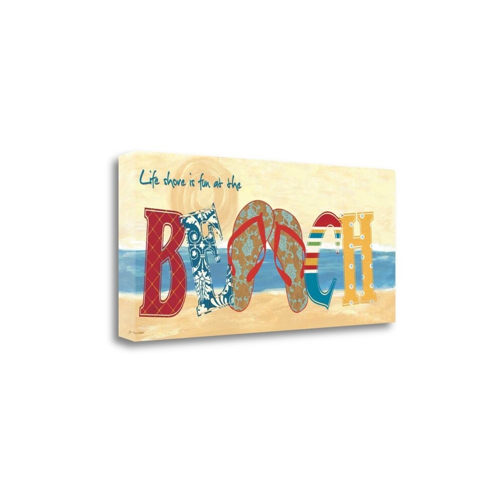 Beach By Jo Moulton - Premium Giclee Art Print on Gallery Wrapped Canvas - Ready to Hang Wall Decor - Perfect for Living Room, Bedroom & Coastal Home Decor