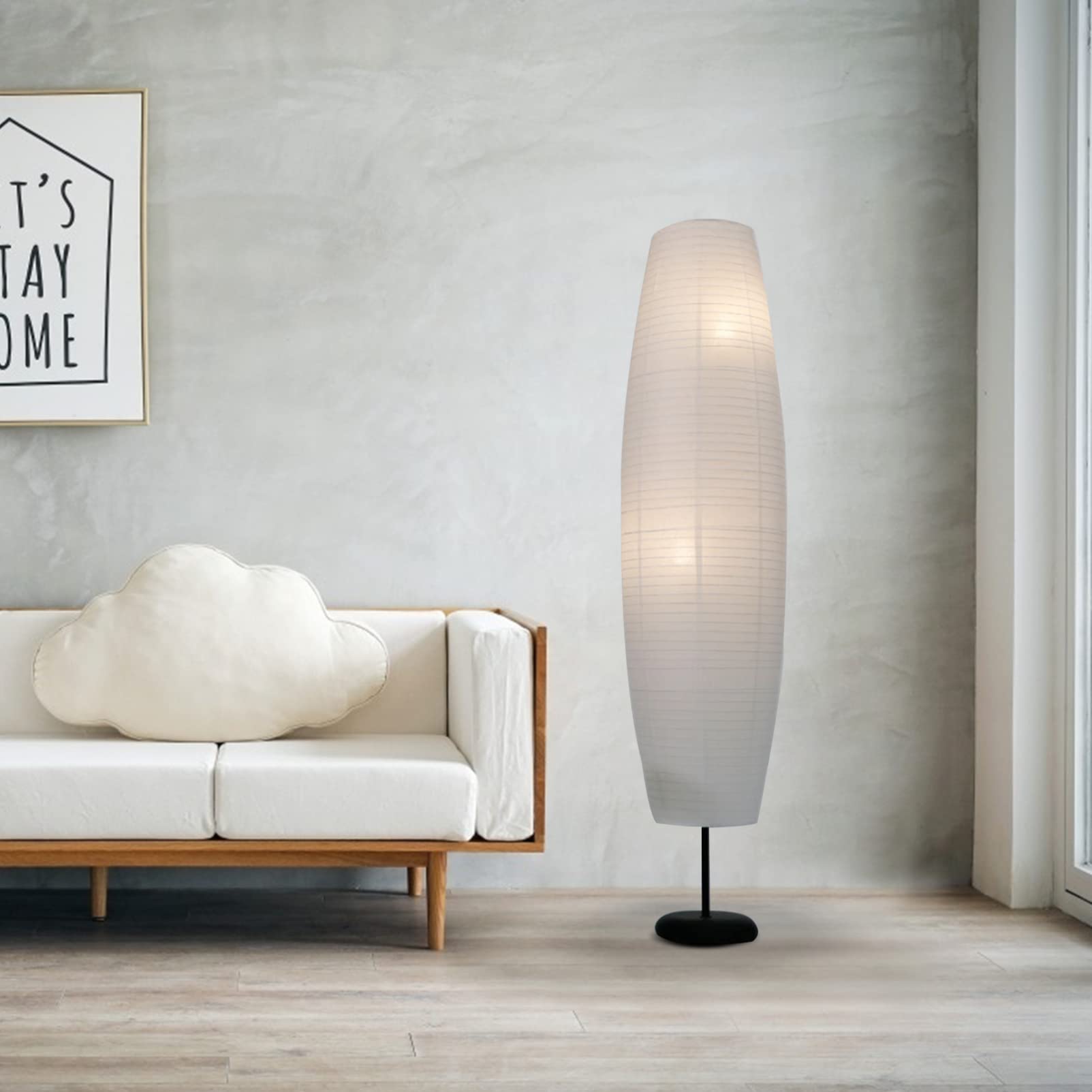 43 Inch Floor Lamp Shade Replacement - Paper Standing Lamp Cover for Bedroom & Living Room | Modern Corner Lighting for Cozy Ambience