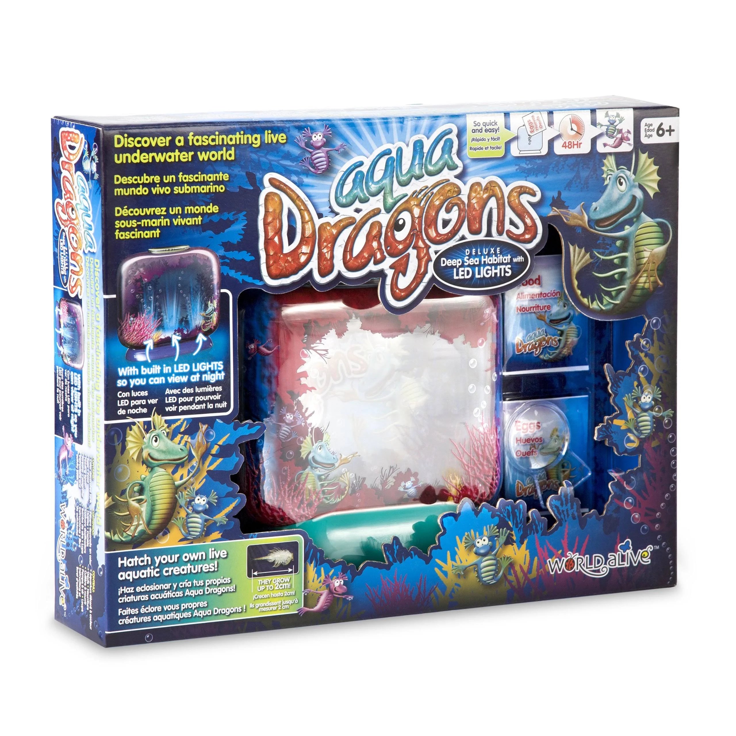 AQUA DRAGONS DEEP SEA HABITAT KIT with LED Lights - Live Sea Monkey Alternative for Kids Educational Science Toy, Perfect for Home & Classroom Learning Activities
