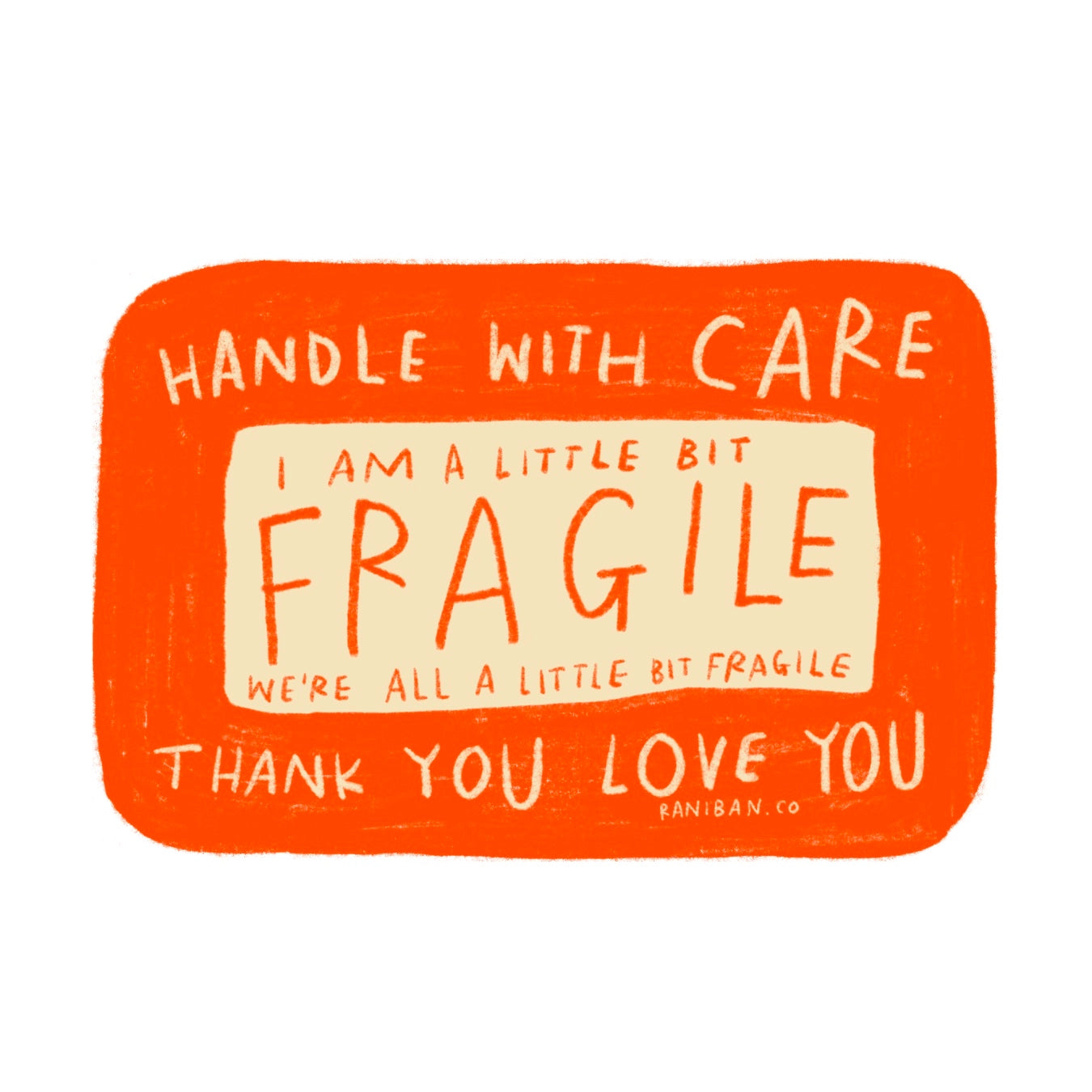 Waterproof Vinyl Mental Health Reminder Sticker - Fragile Handle with Care Decal for Laptops, Water Bottles & Journals (3 Inch) - Perfect for Self-Care, Therapy Tools & Emotional Support Accessories
