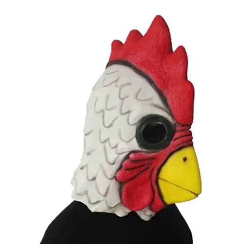 Scary White Latex Rooster Mask for Adults - Halloween Chicken Cockerel Costume Accessory, Funny Cosplay Party Mask for Halloween, Masquerade & Costume Events