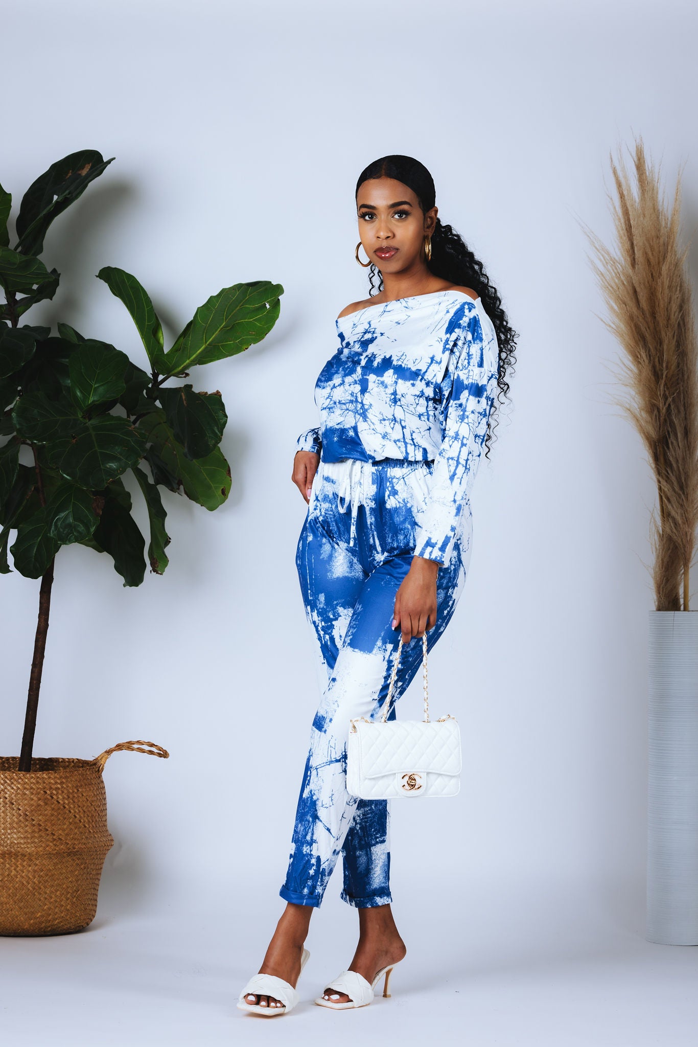 Stylish Blue and White Jumpsuit for Women | Trendy One-Piece Romper | Perfect for Casual Outings, Beach Vacations & Summer Fashion