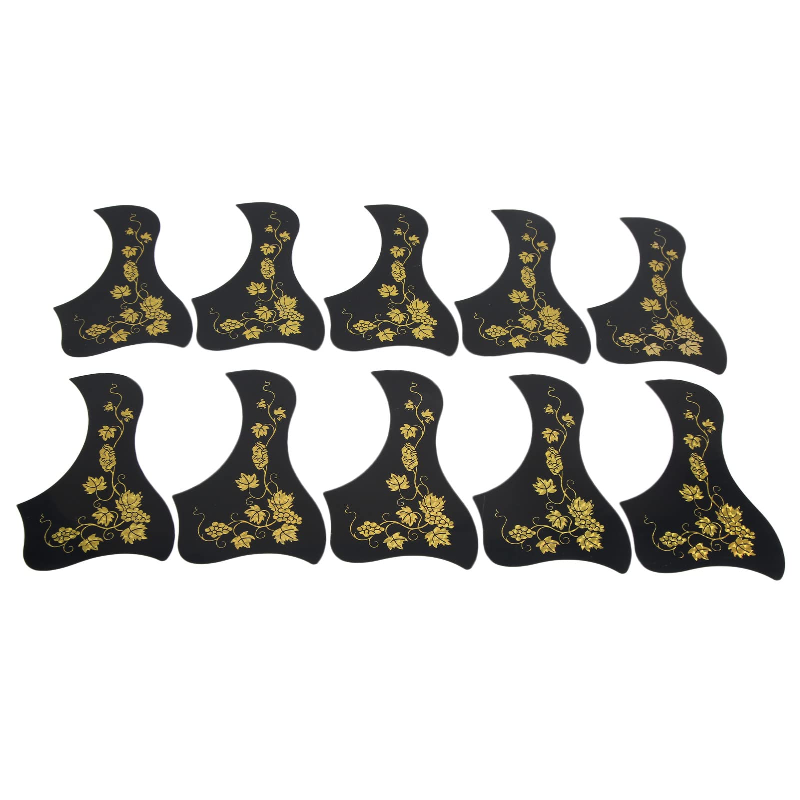 10PCS Gold Grape Pattern PVC Self-Adhesive Guitar Pickguard Scratch Plate for 40-41in Acoustic Guitar - Perfect for Protection & Style Upgrade