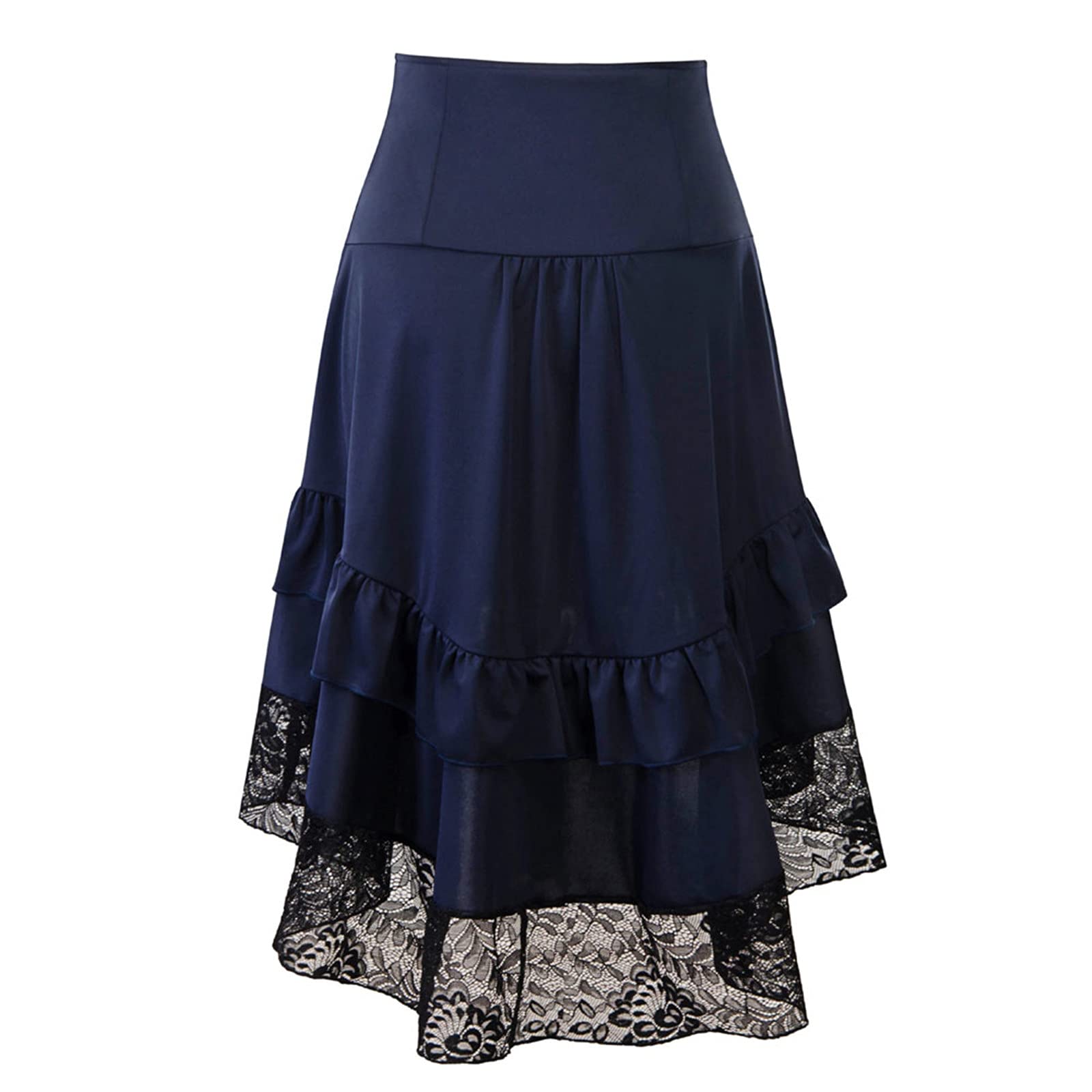 Halloween Skirt for Women - Gothic Lace Patchwork Party Dress with Drawstring Waist | Perfect for Costume Parties, Cosplay & Spooky Events