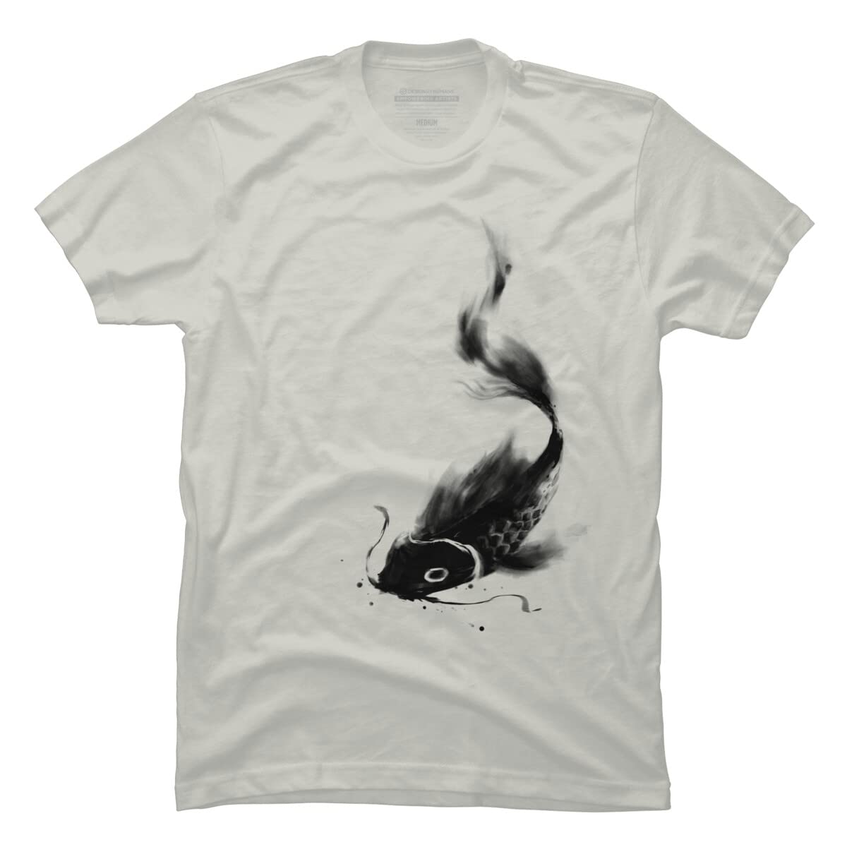Design By Humans Men's Koi Wash Graphic T-Shirt by Kdeuce - Casual Cotton Tee for Streetwear & Everyday Comfort