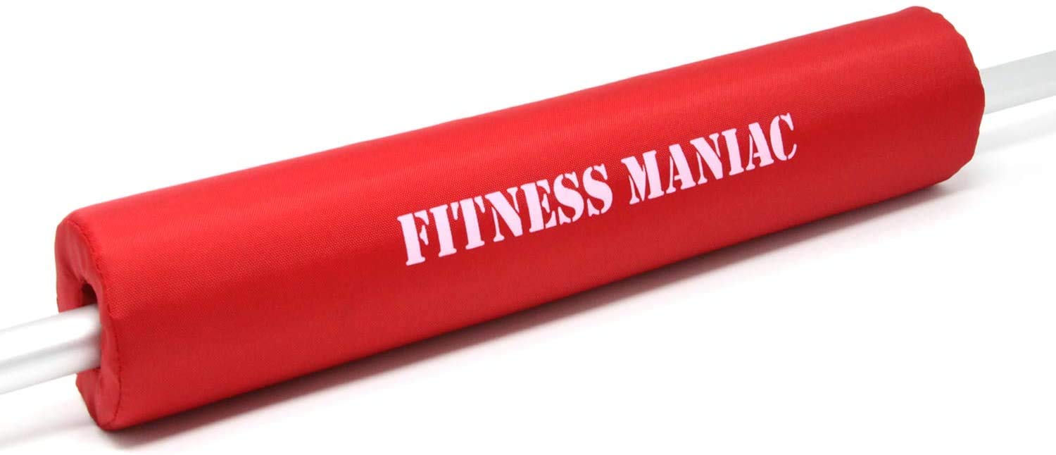 FITNESS MANIAC Barbell Squat Pad - Premium Foam Neck & Shoulder Support for Weightlifting - Compatible with Standard & Olympic Bars - Safety Straps Included - Ideal for Squats, Hip Thrusts & Strength Training - Gym & Home Workout Essential