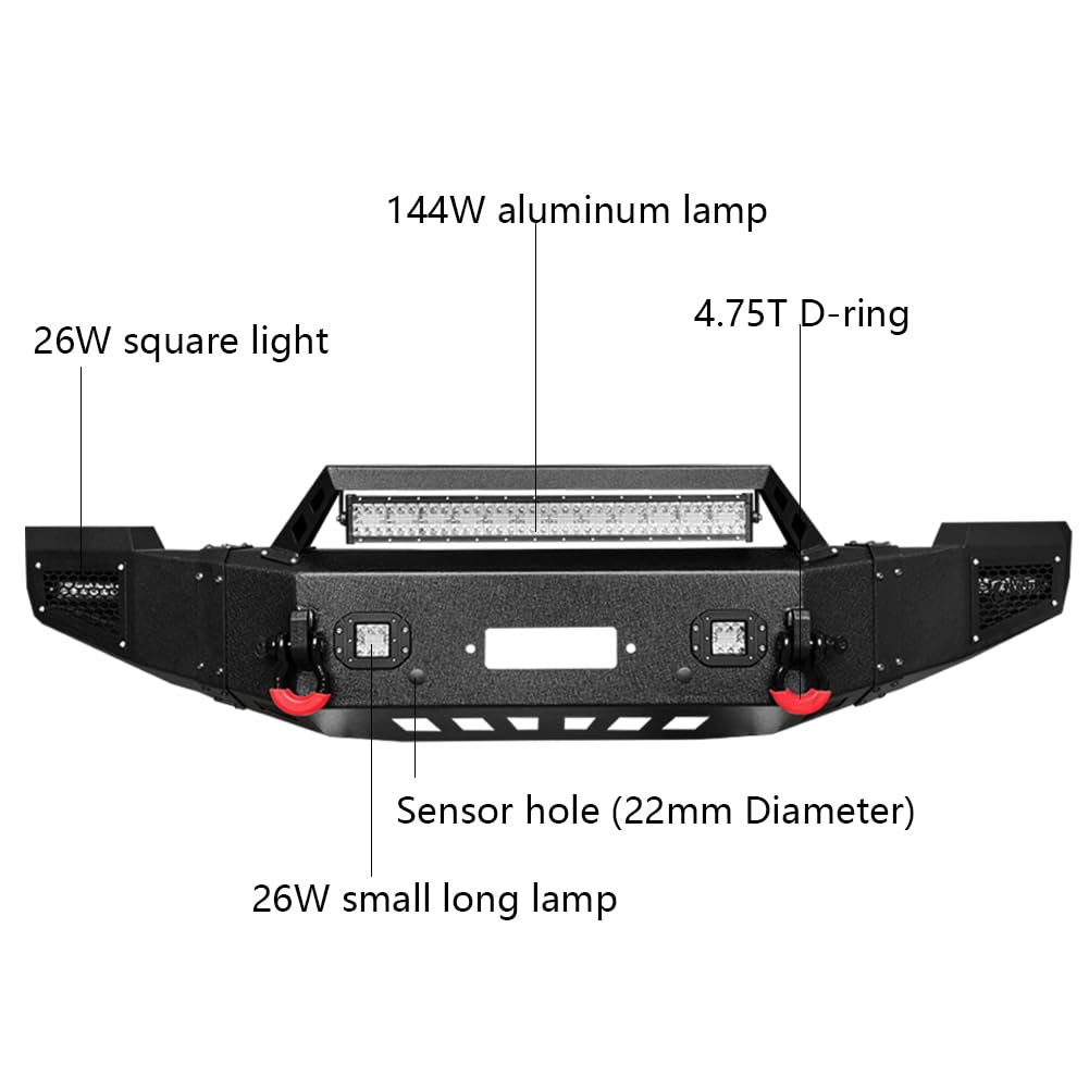 VIJAY Bumper for 2011-2014 Chevy Silverado 2500/3500 - Winch & Lights Ready | Off-Road Upgrade