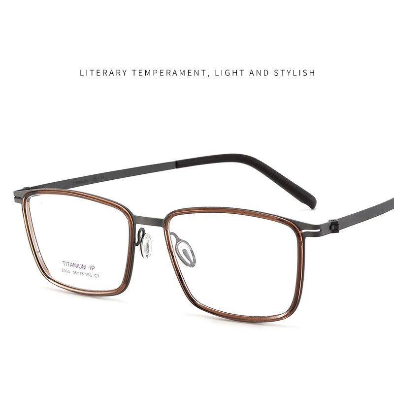 Bclear Unisex Full Rim Square Titanium Acetate Eyeglasses L2003 - Lightweight Durable Frame for Men & Women - Perfect for Reading, Work, and Everyday Wear
