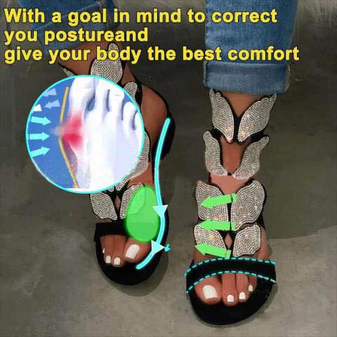**Women's Fashion Rhinestone Wing Pattern Sandals - Open Toe Buckle Strap Casual Summer Shoes for Beach, Party & Outdoor Wear**