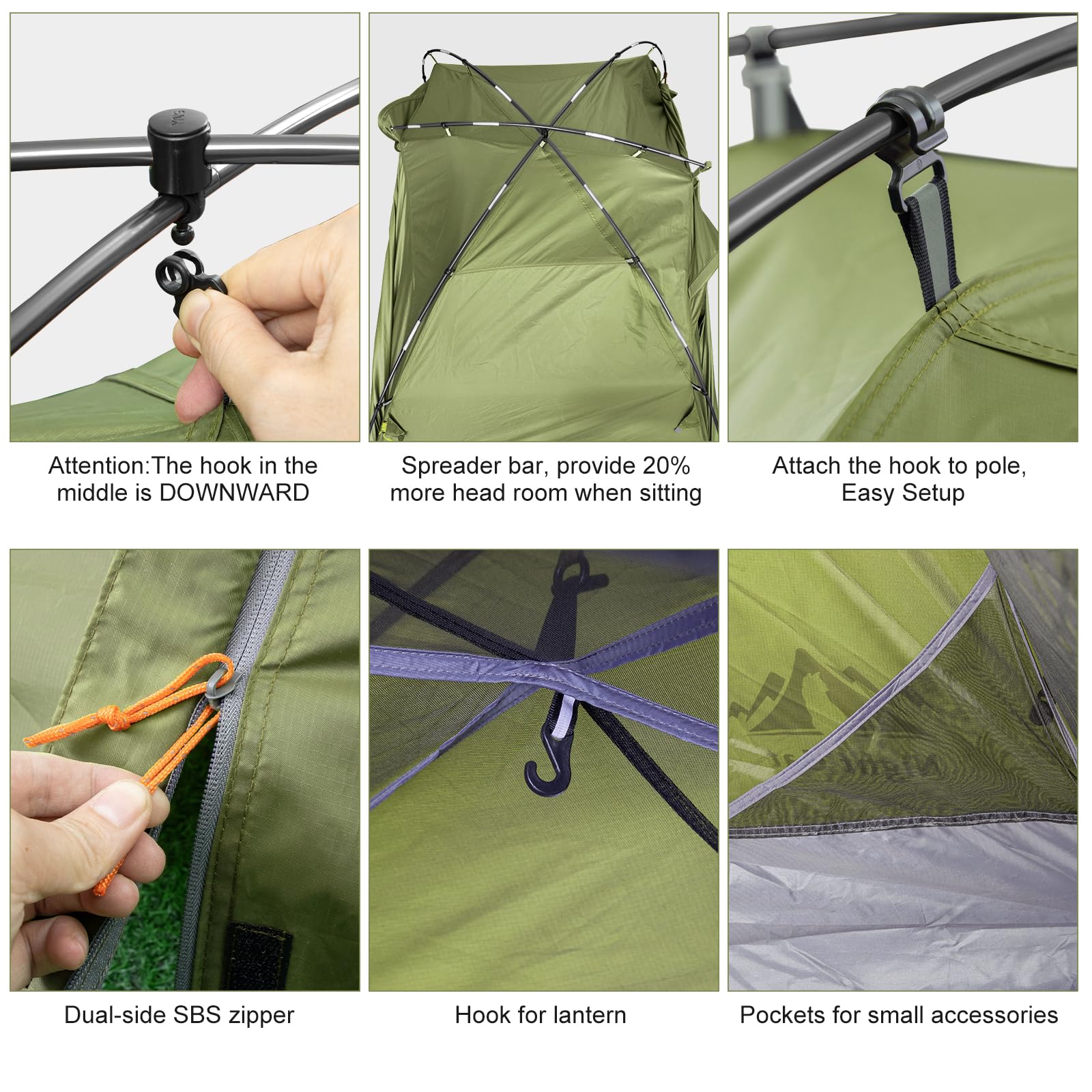 2 Person Backpacking Tent - Lightweight & Waterproof Hiking Camping Tent with Aluminum Poles, Double Layer & 2 Doors - Fast Setup, Compact 7x4.4ft - Perfect for Backpacking, Hiking & Outdoor Adventures