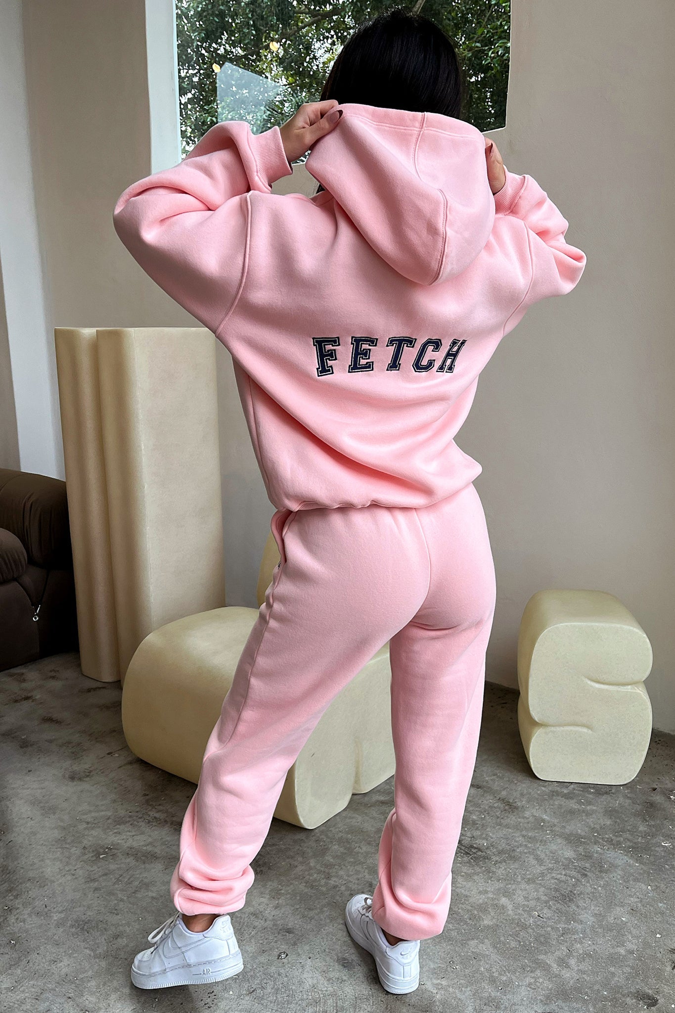 Fetch University Trackies - Soft Pink Joggers for Women, Comfortable Lounge Pants, Casual Athletic Wear for Yoga, Running & College Campus Life