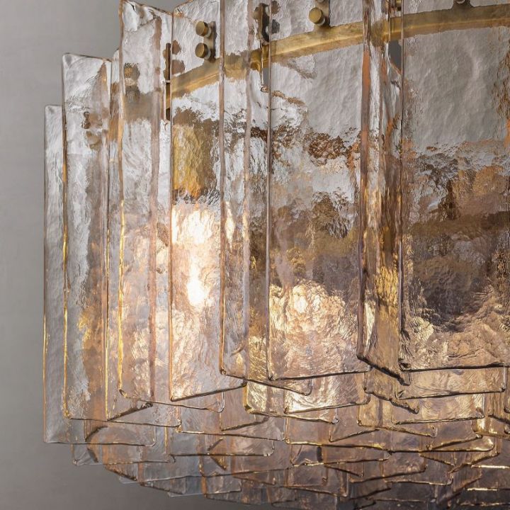 Corinna 48-Inch Round Crystal Chandelier - Modern Dining Room Lighting Fixture for Farmhouse, Bedroom & Living Room Decor