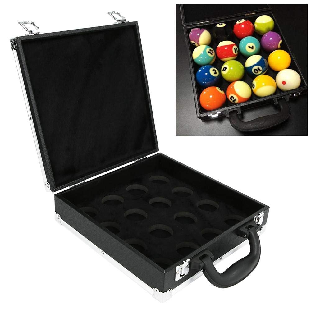 FastUU Pool Ball Travel Case - Durable Snooker & Billiard Balls Storage Box with Carry Handle - Perfect for 1 Set of Pool Balls - Ideal for Travel, Home Storage & Billiards Club Use