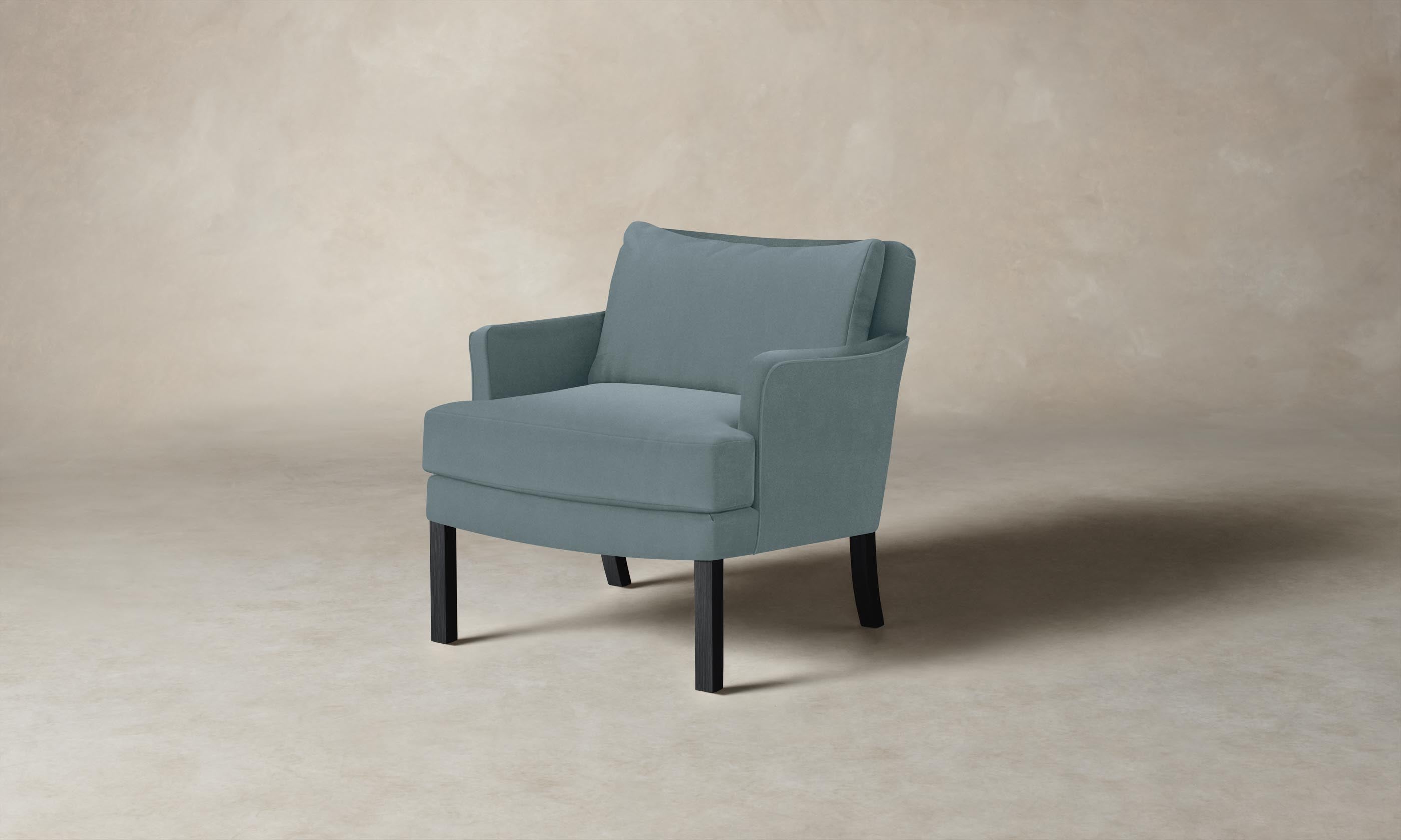 Kaye Chair - Premium Performance Velvet Sky Upholstered Accent Chair for Living Room, Bedroom, or Office - Stylish & Comfortable Seating for Home Decor