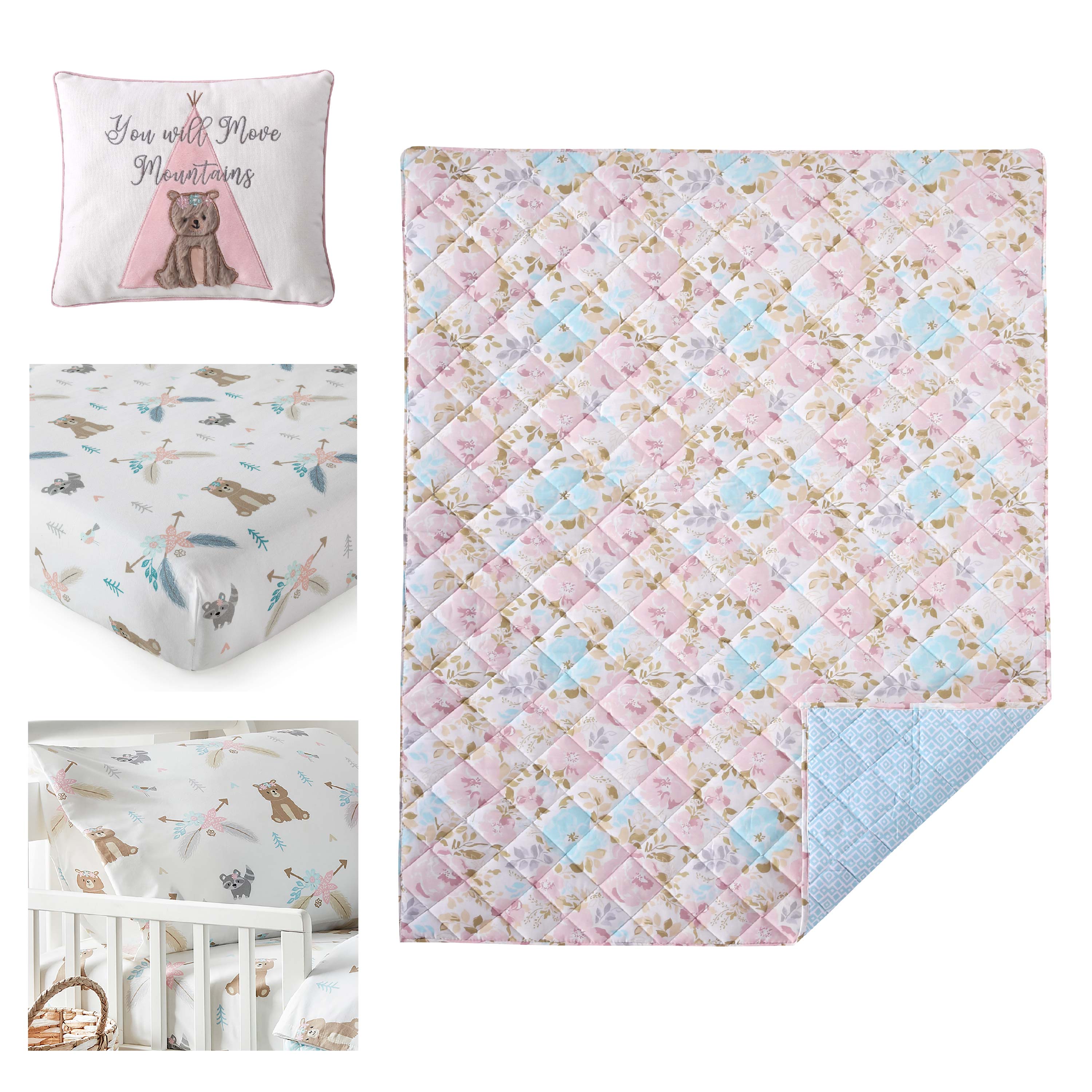Malia 5-Piece Toddler Bedding Set - Soft Crib Sheets, Comforter & Pillowcase for Boys & Girls - Nursery Bedding for Safe & Comfortable Sleep - Perfect for Daycare, Travel & Home Use