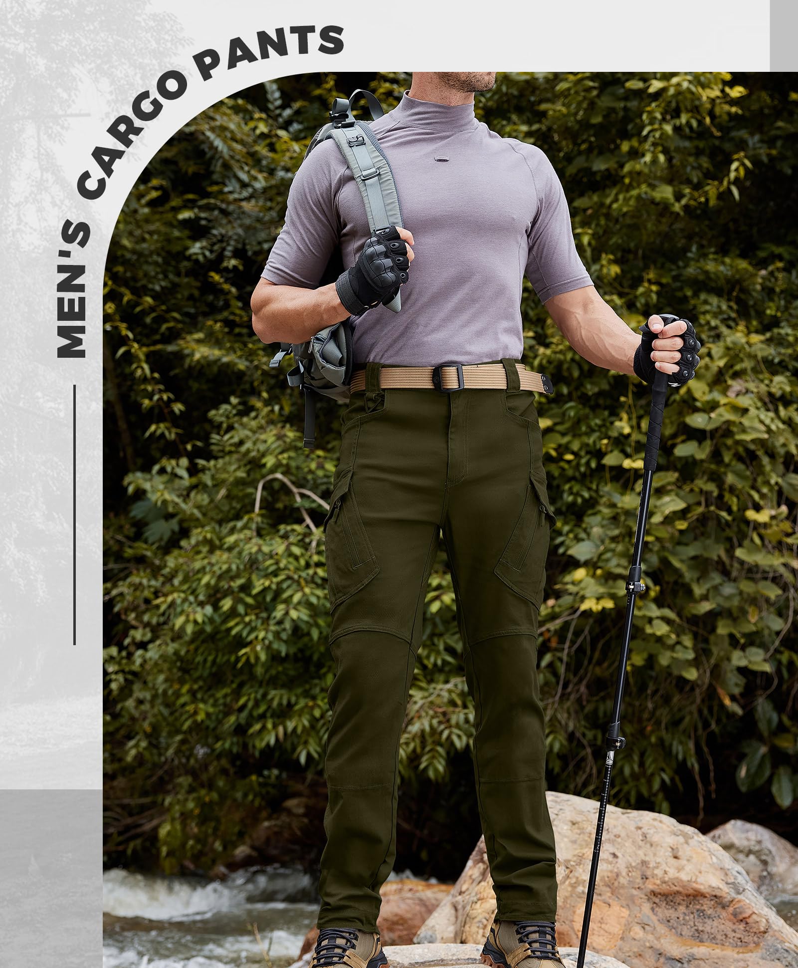 Susclude Men's Tactical Cargo Pants - Ripstop Military Work Pants for Outdoor Hiking, Camping & Combat - Durable Assault Trousers for Active Men (Ideal for Hunting, Airsoft & Outdoor Adventures)