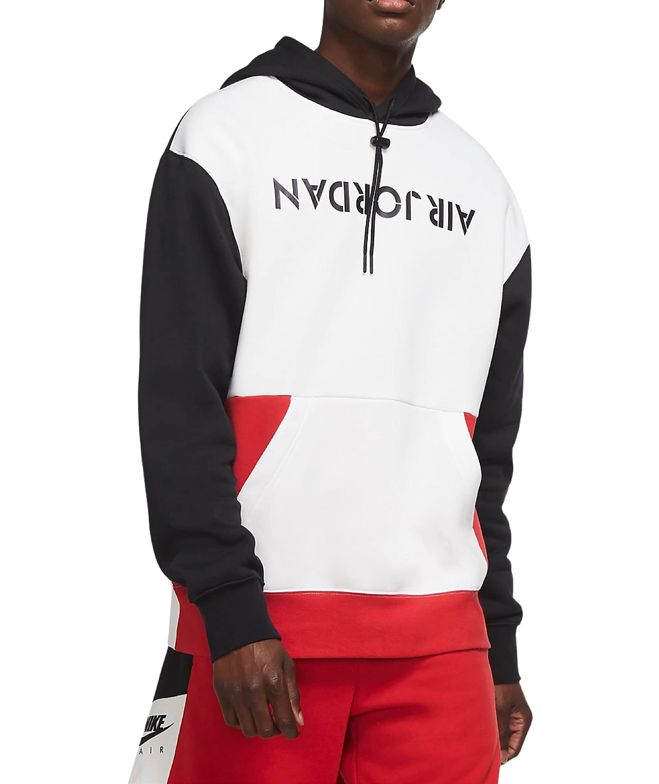 Men's Retro 4 GFX Fleece Hoodie Pullover - XX-Large, White/Black/Red - Cozy Winter Wear for Casual Outfits & Street Style Fashion